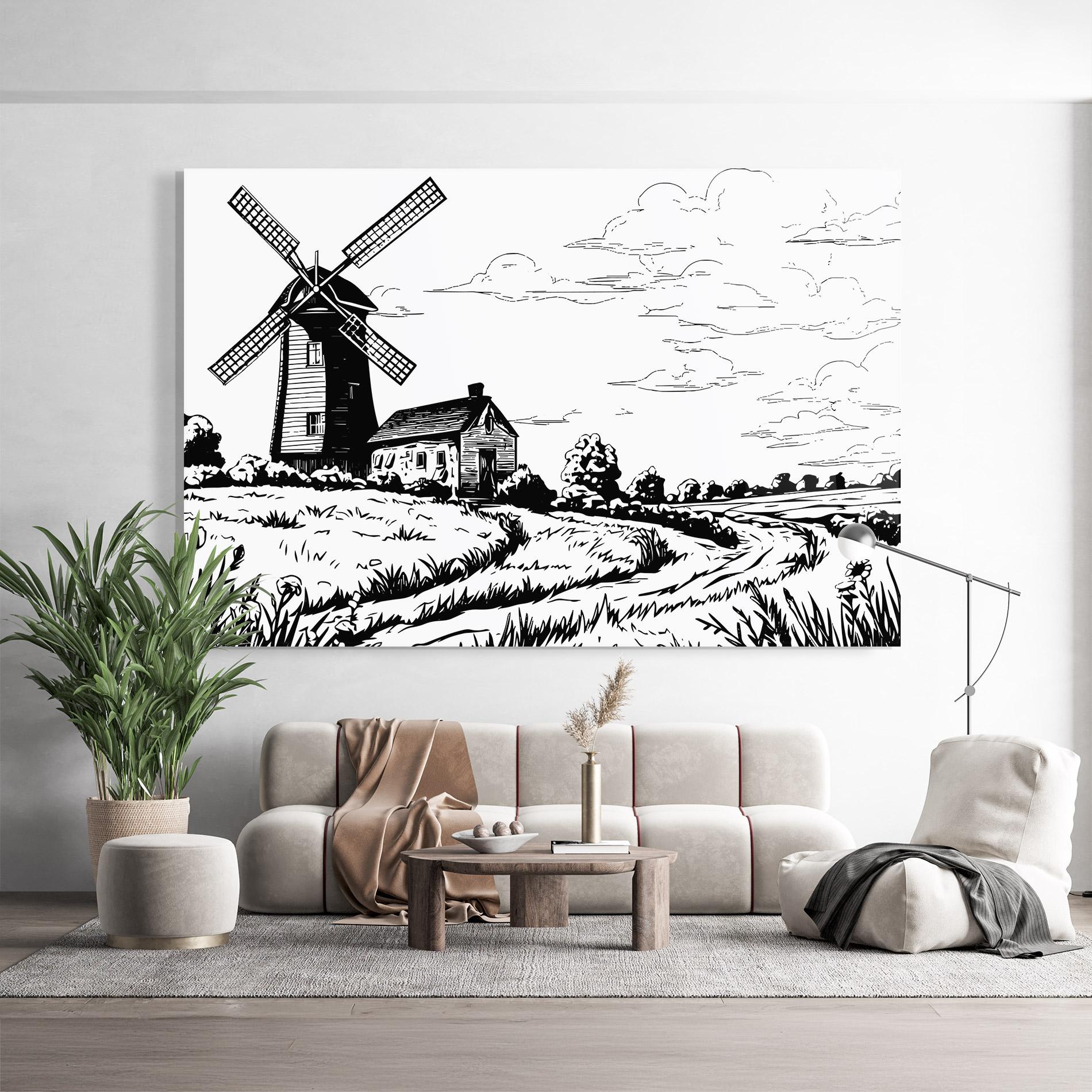 Üvegkép Black Line Wheat mockup 9