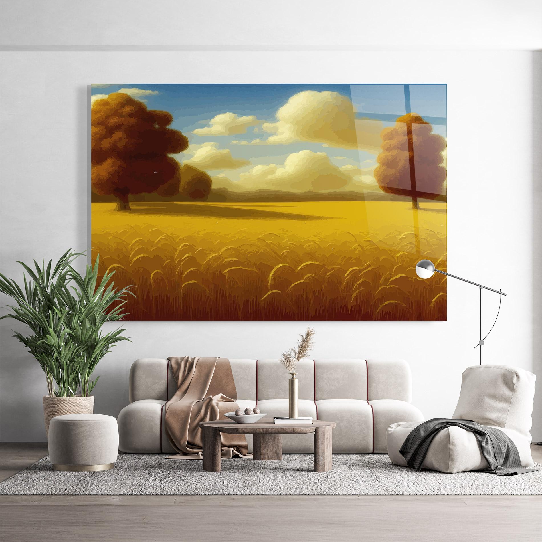 Üvegkép Cloud Rural Yellow mockup 9