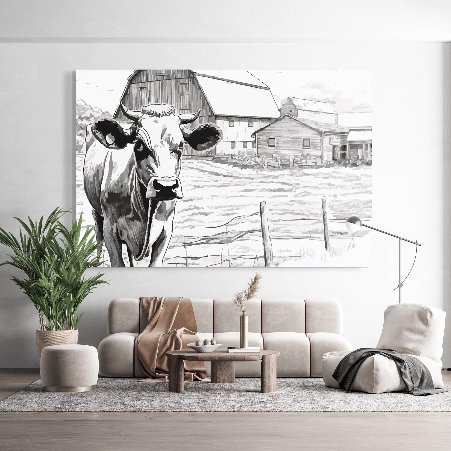 Üvegkép Farm Cow mockup 9