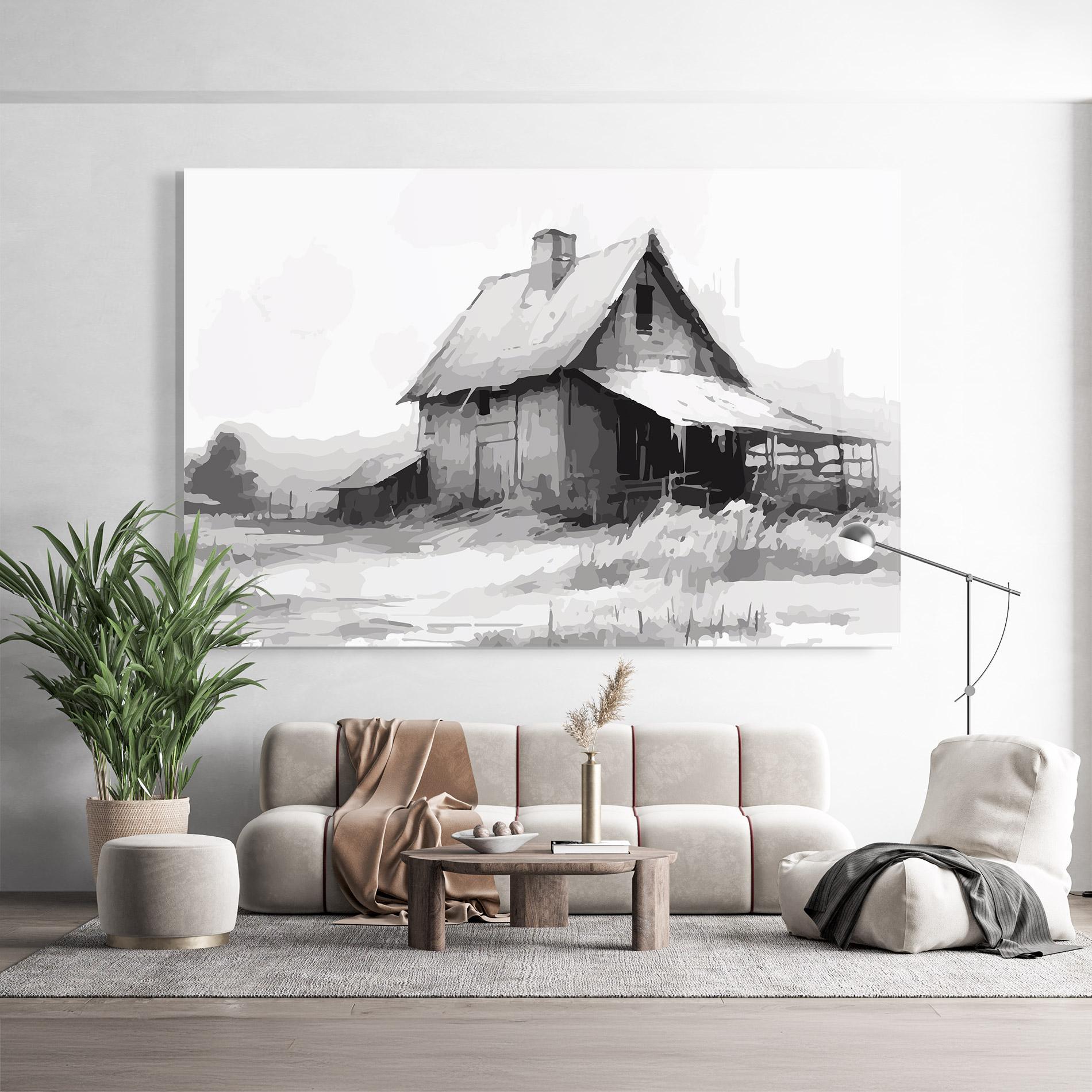 Üvegkép Grey Ink House mockup 9