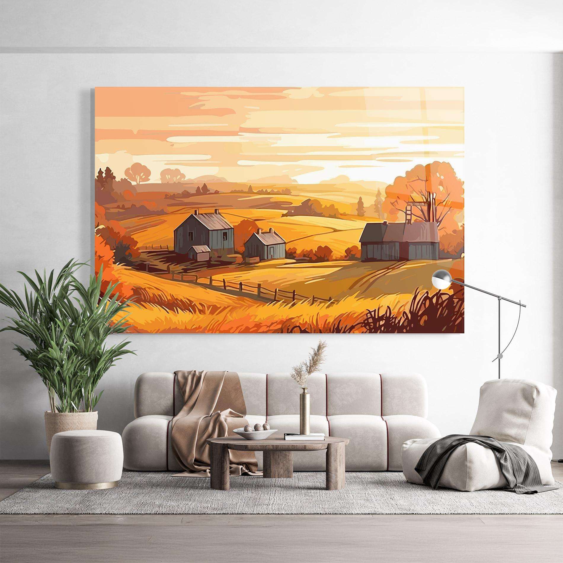 Üvegkép Orange Countryside mockup 9