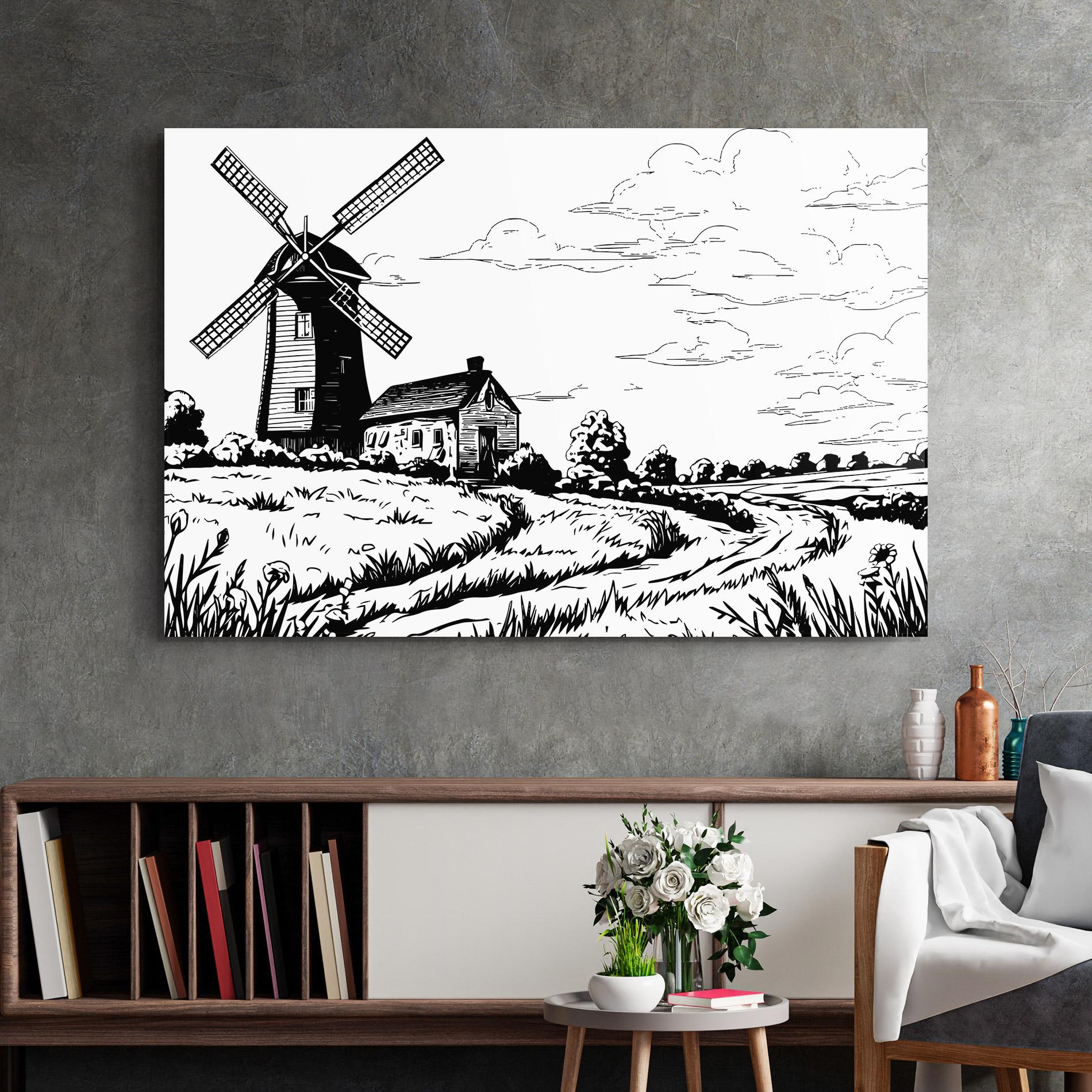 Üvegkép Black Line Wheat mockup 2