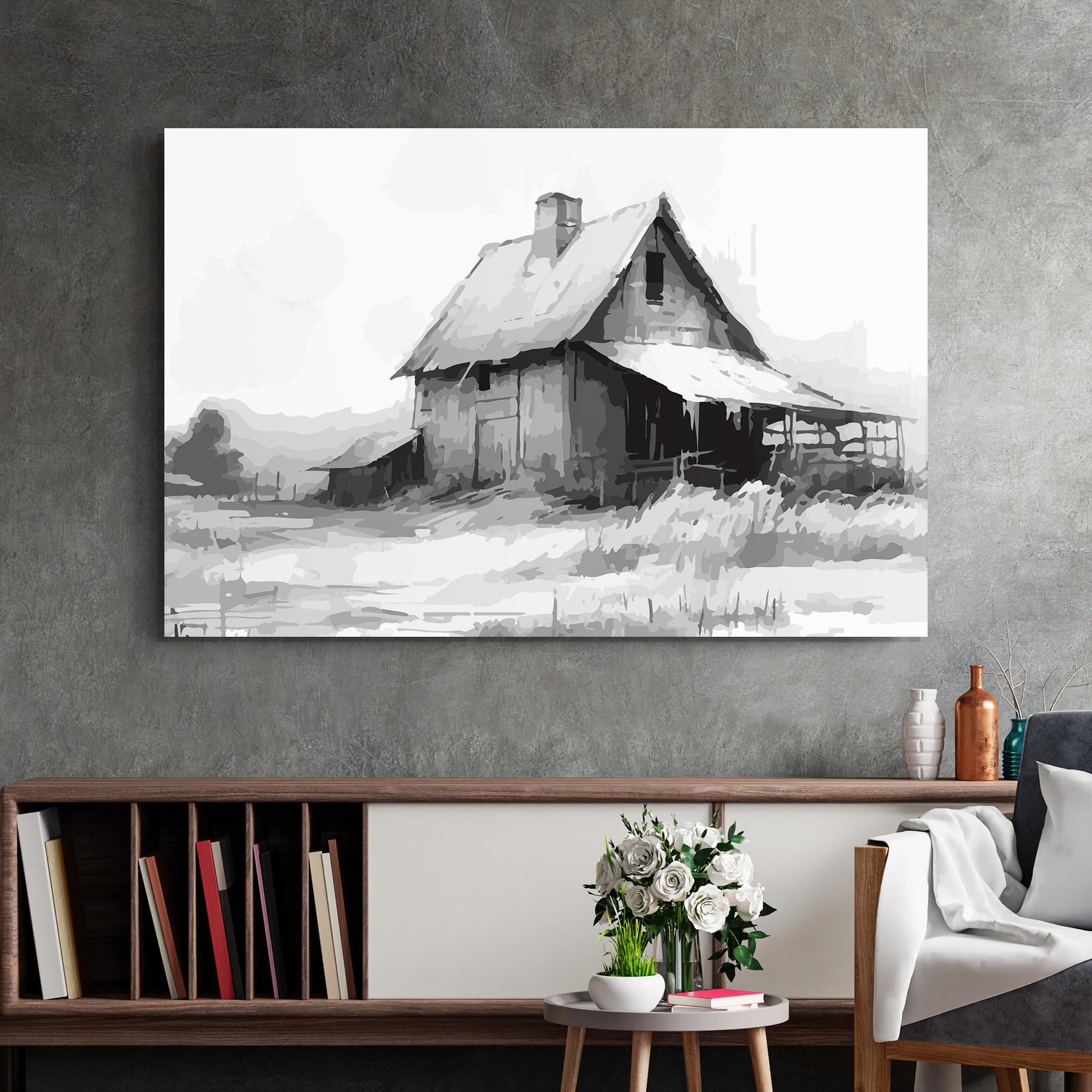 Üvegkép Grey Ink House mockup 2