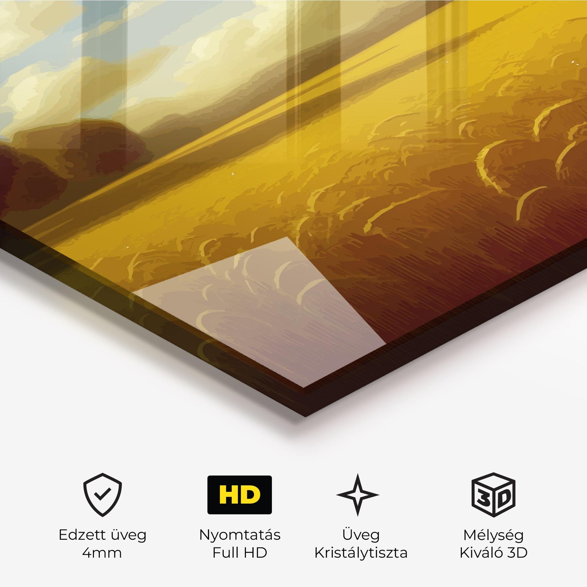 Üvegkép Cloud Rural Yellow mockup 3