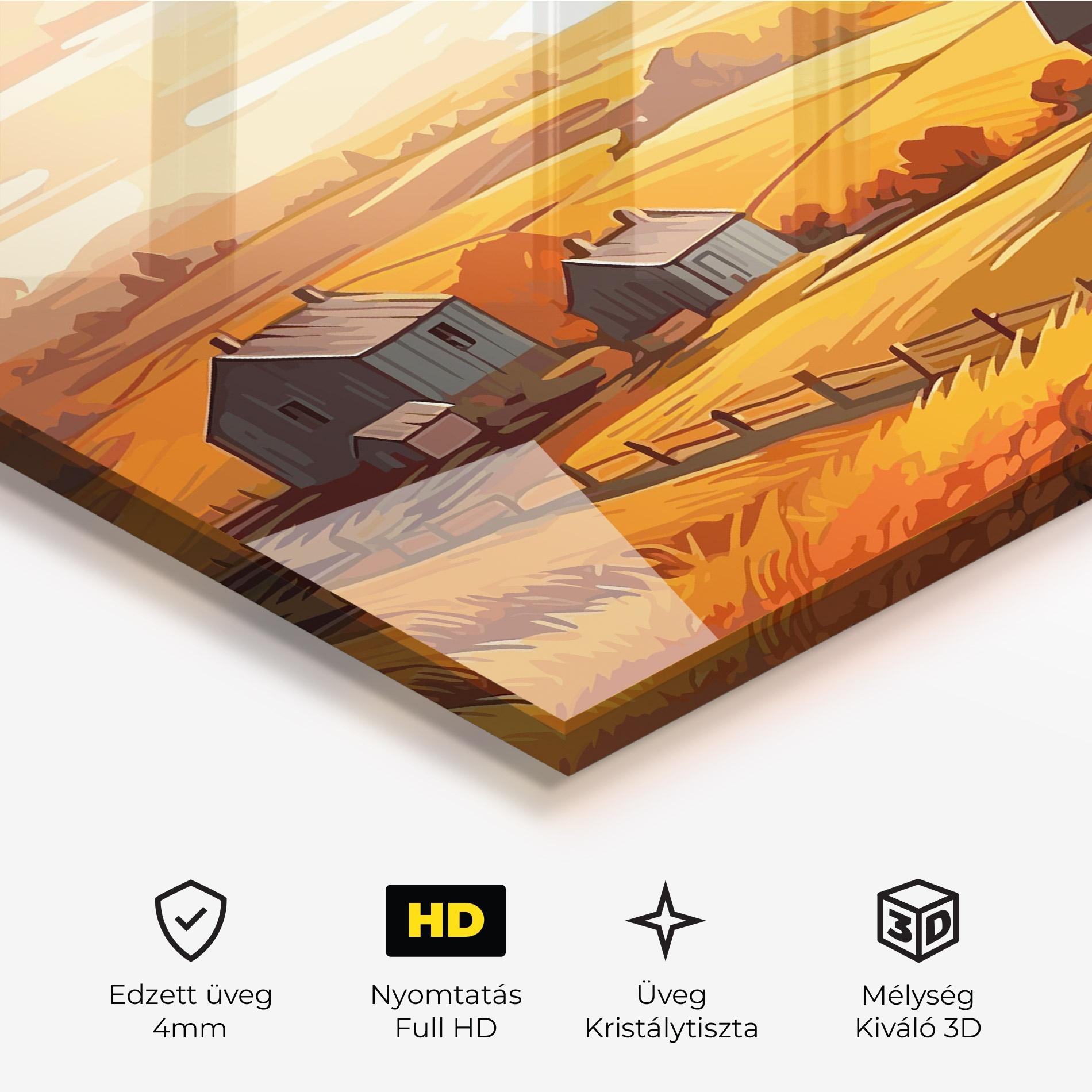 Üvegkép Orange Countryside mockup 3