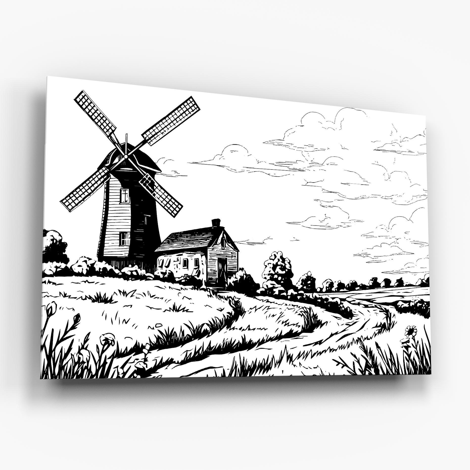 Üvegkép Black Line Wheat mockup 6