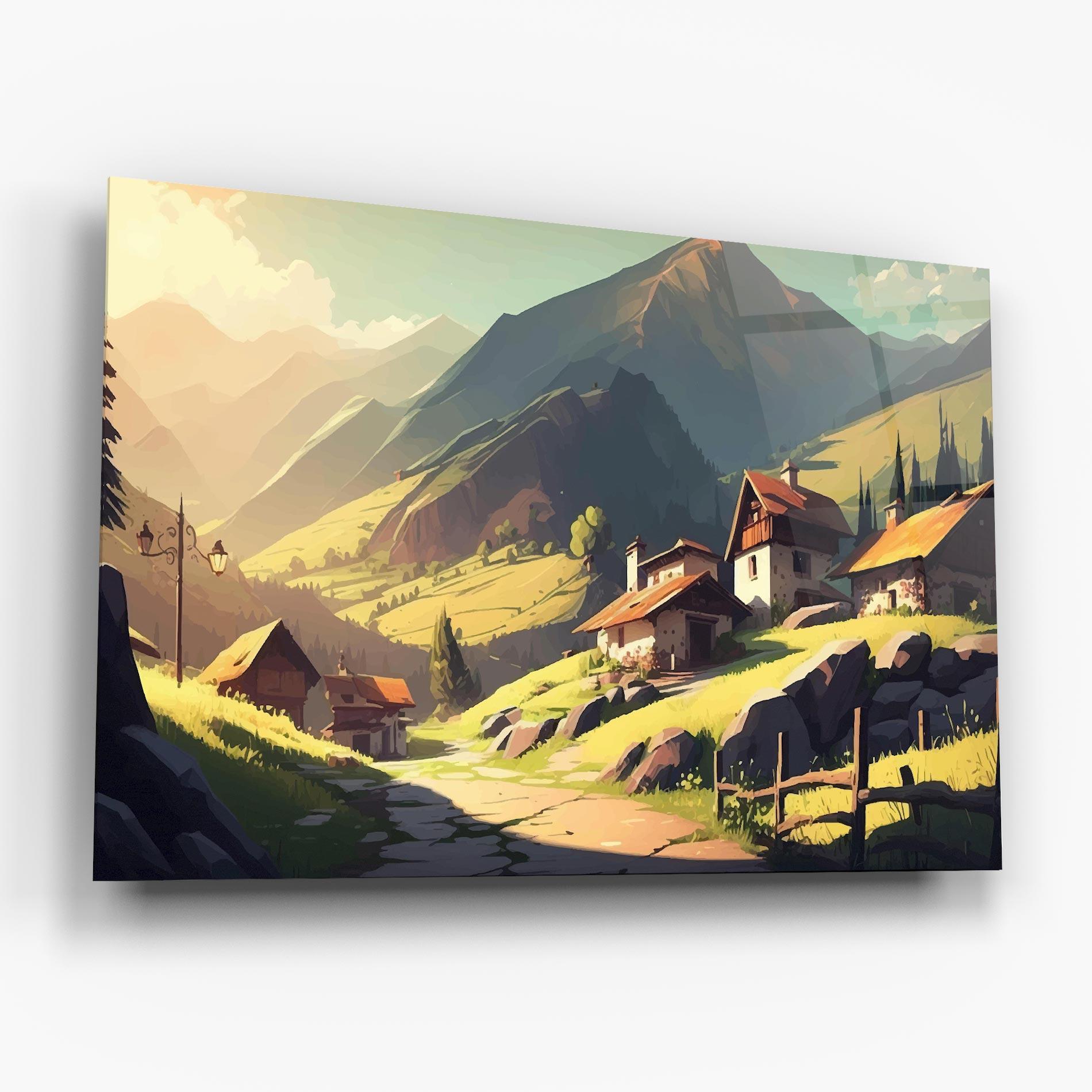 Üvegkép Grassy Mountain View mockup 6