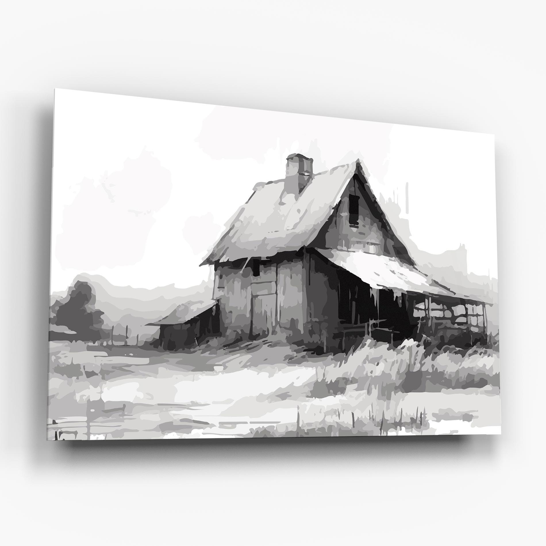 Üvegkép Grey Ink House mockup 6