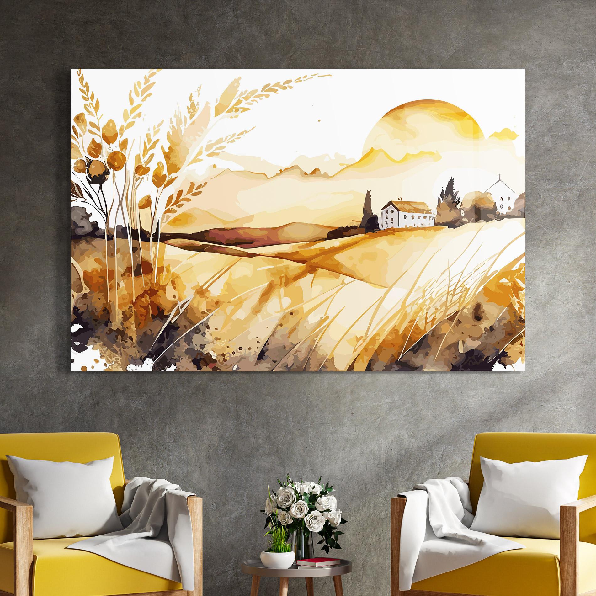 Üvegkép Crops Field mockup 4