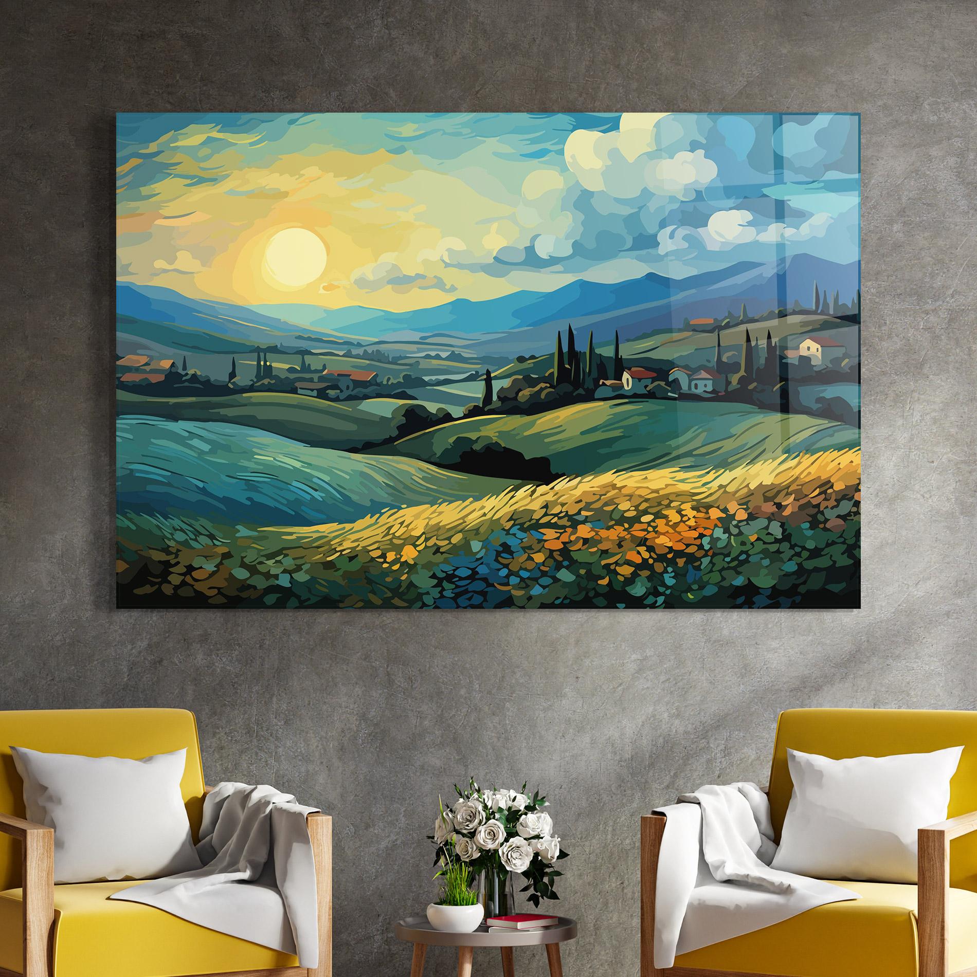 Üvegkép Fantasy Blue View mockup 4