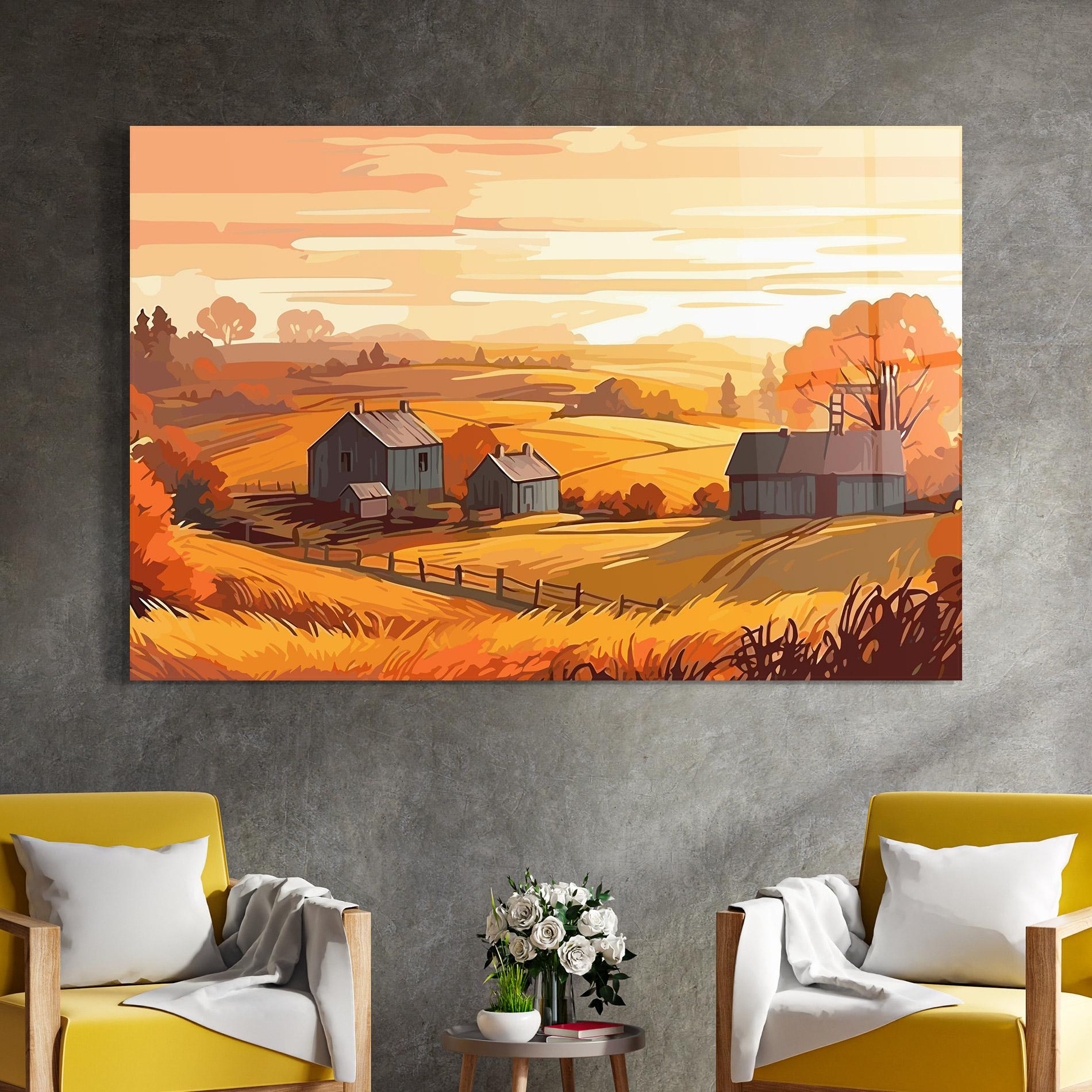 Üvegkép Orange Countryside mockup 4