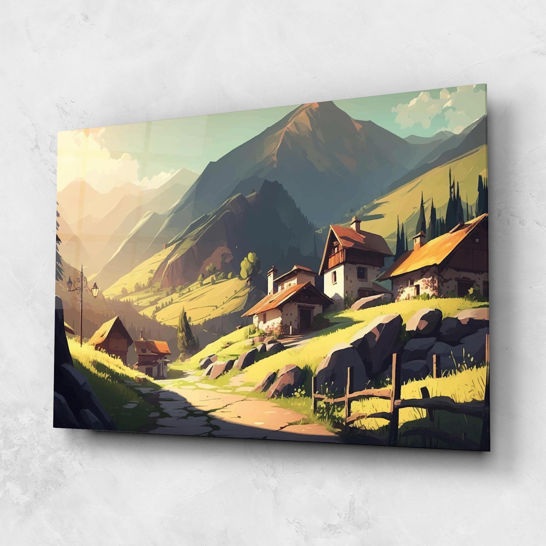 Üvegkép Grassy Mountain View mockup 1