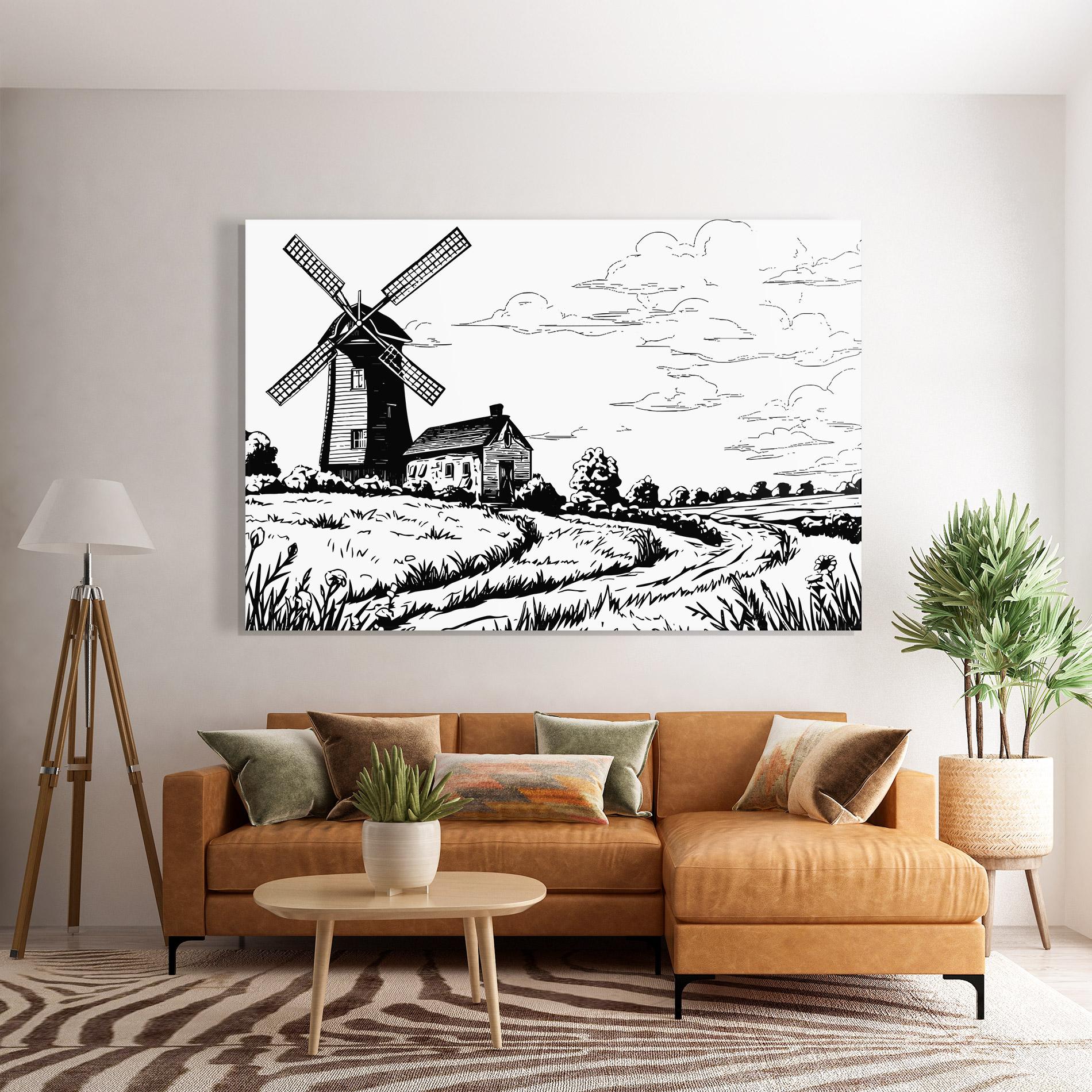 Üvegkép Black Line Wheat mockup 7