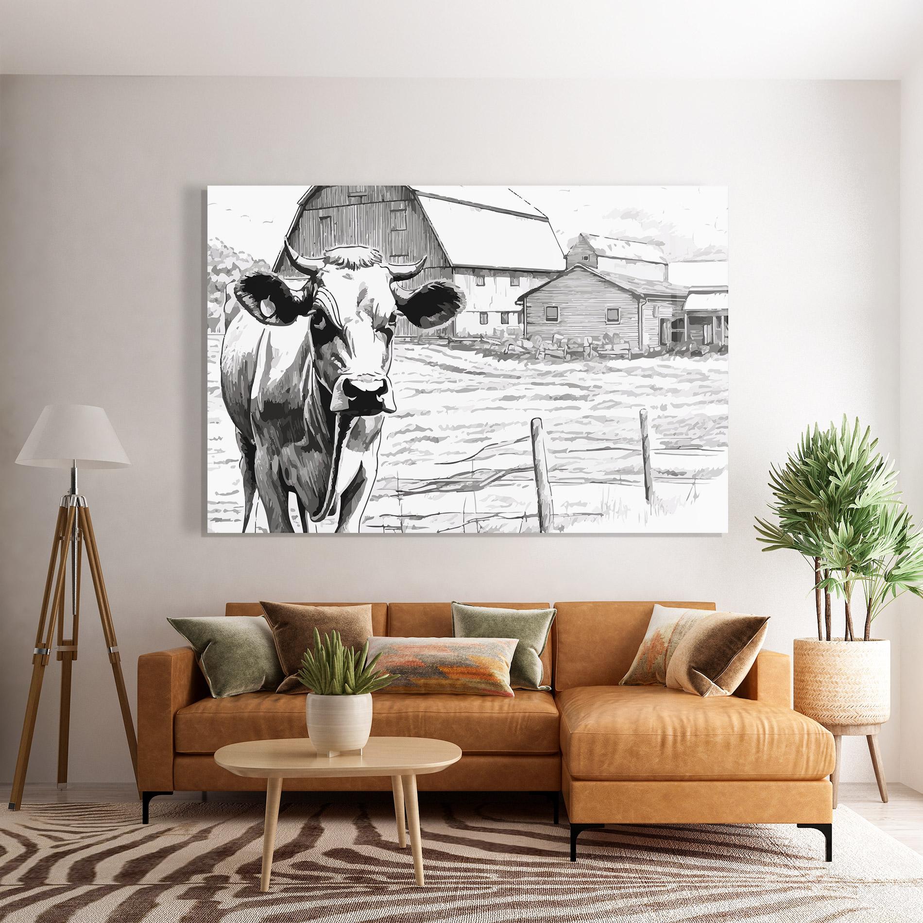 Üvegkép Farm Cow mockup 7