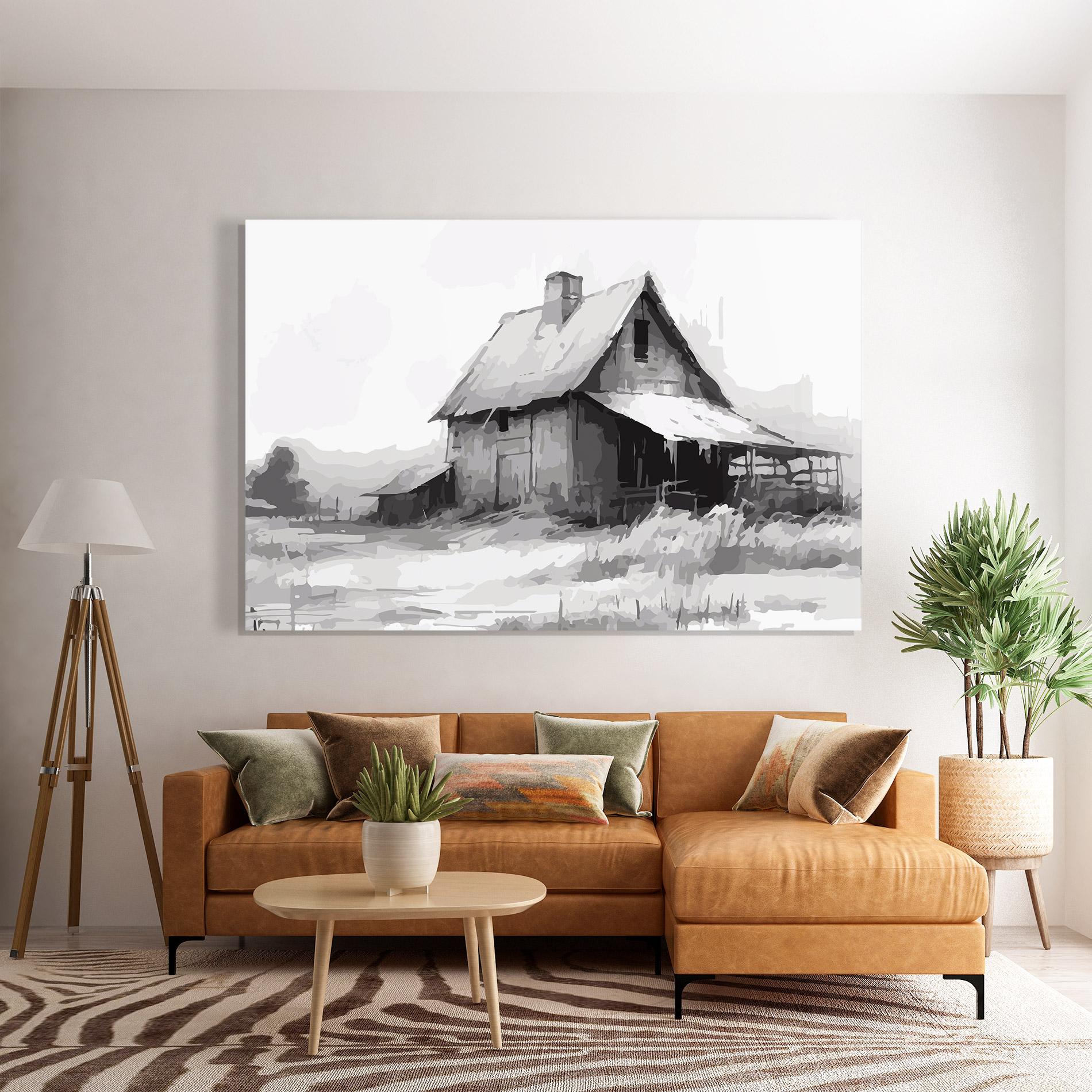 Üvegkép Grey Ink House mockup 7