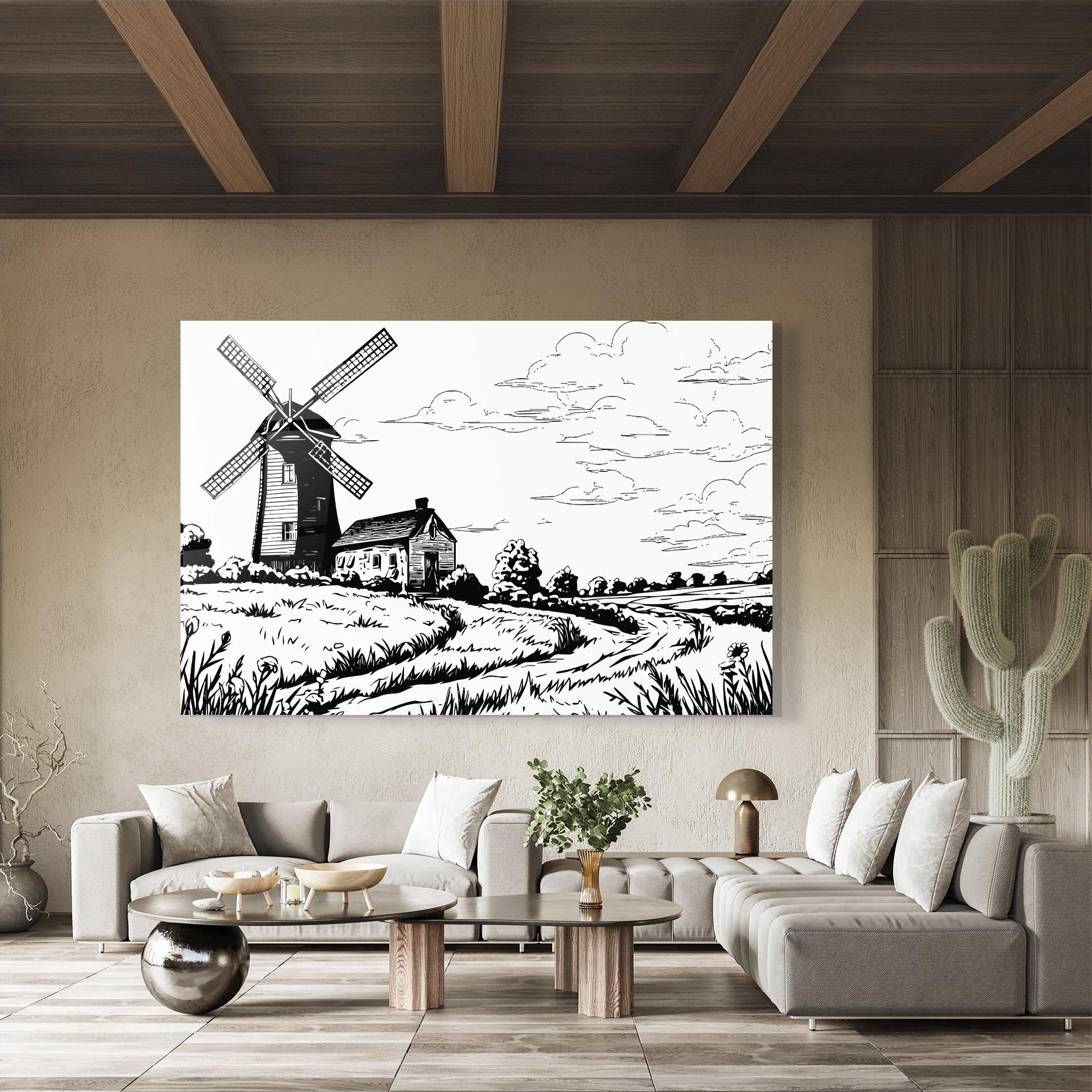 Üvegkép Black Line Wheat mockup 8