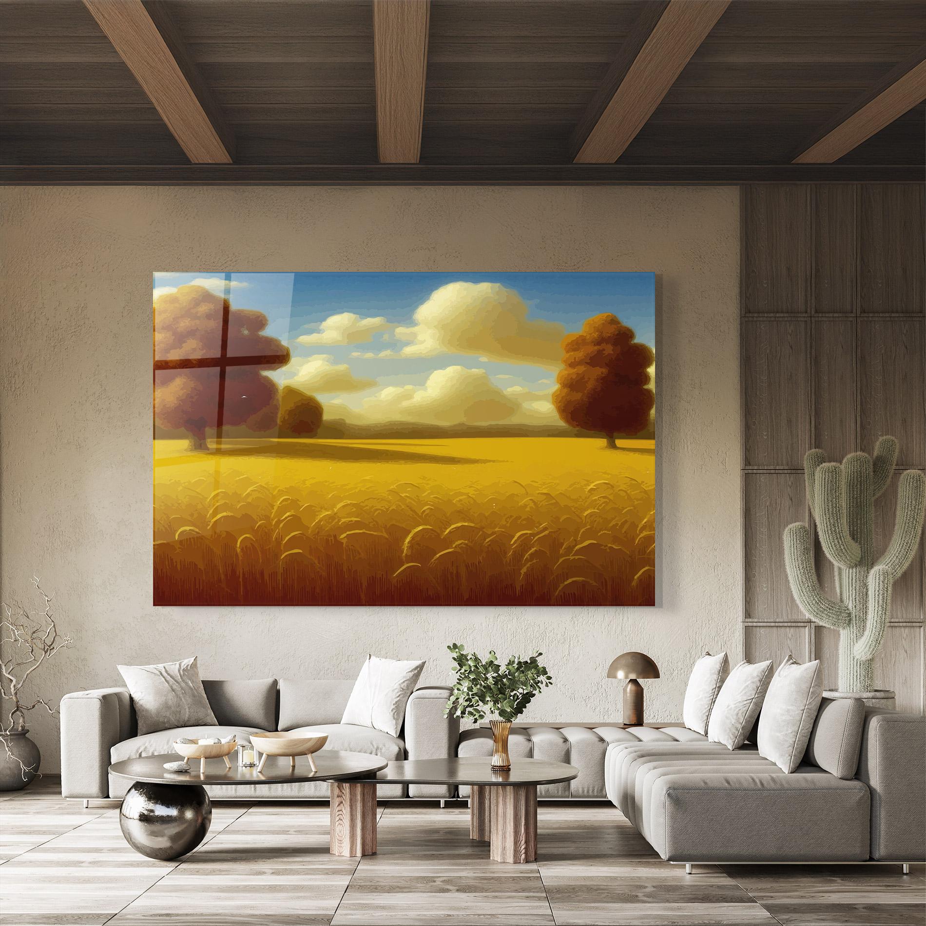 Üvegkép Cloud Rural Yellow mockup 8