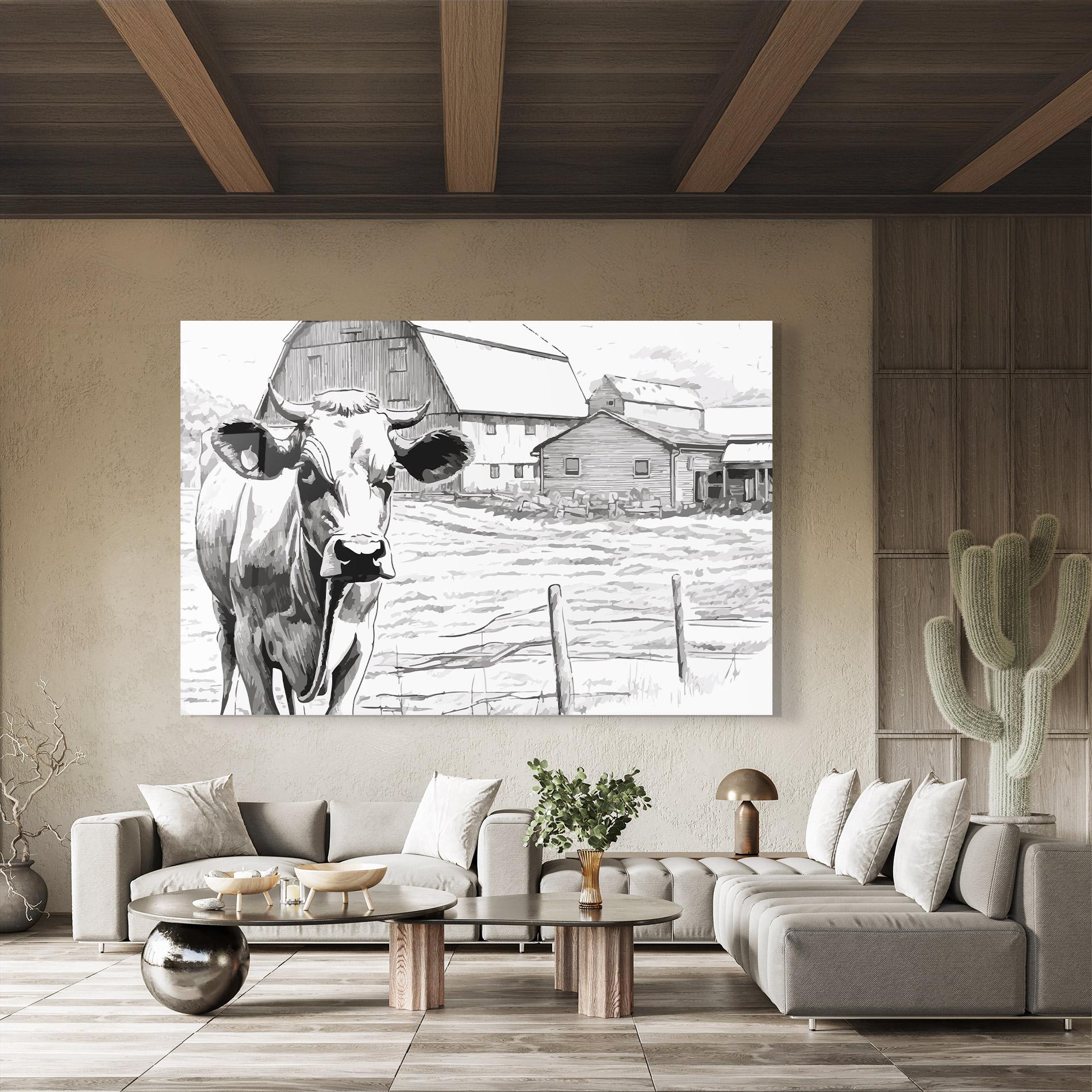 Üvegkép Farm Cow mockup 8