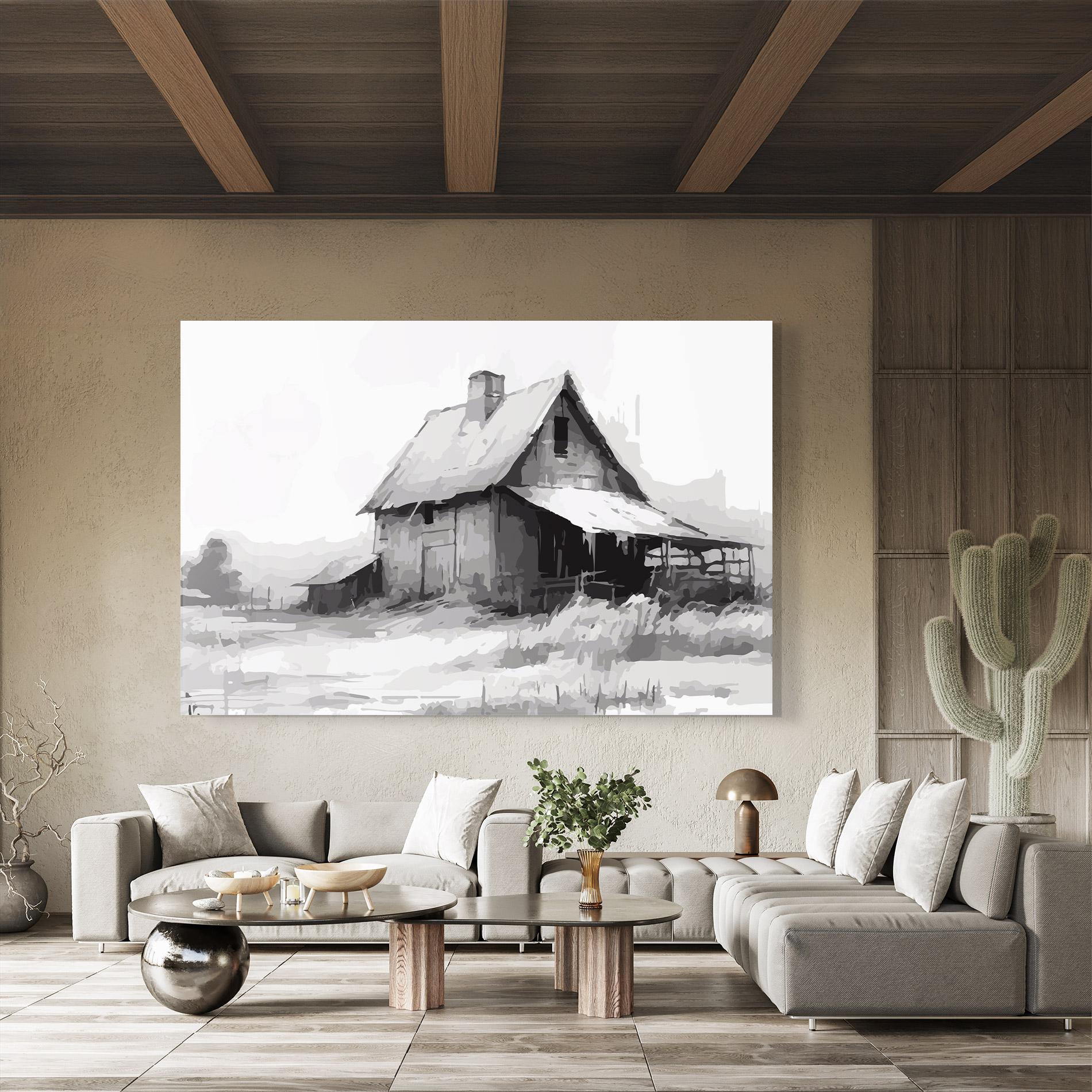 Üvegkép Grey Ink House mockup 8