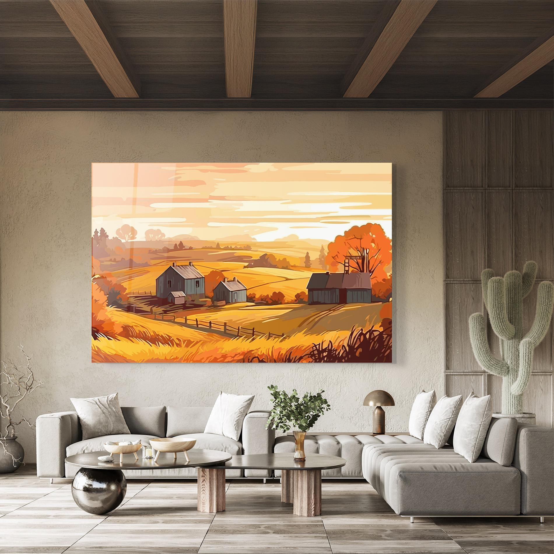 Üvegkép Orange Countryside mockup 8