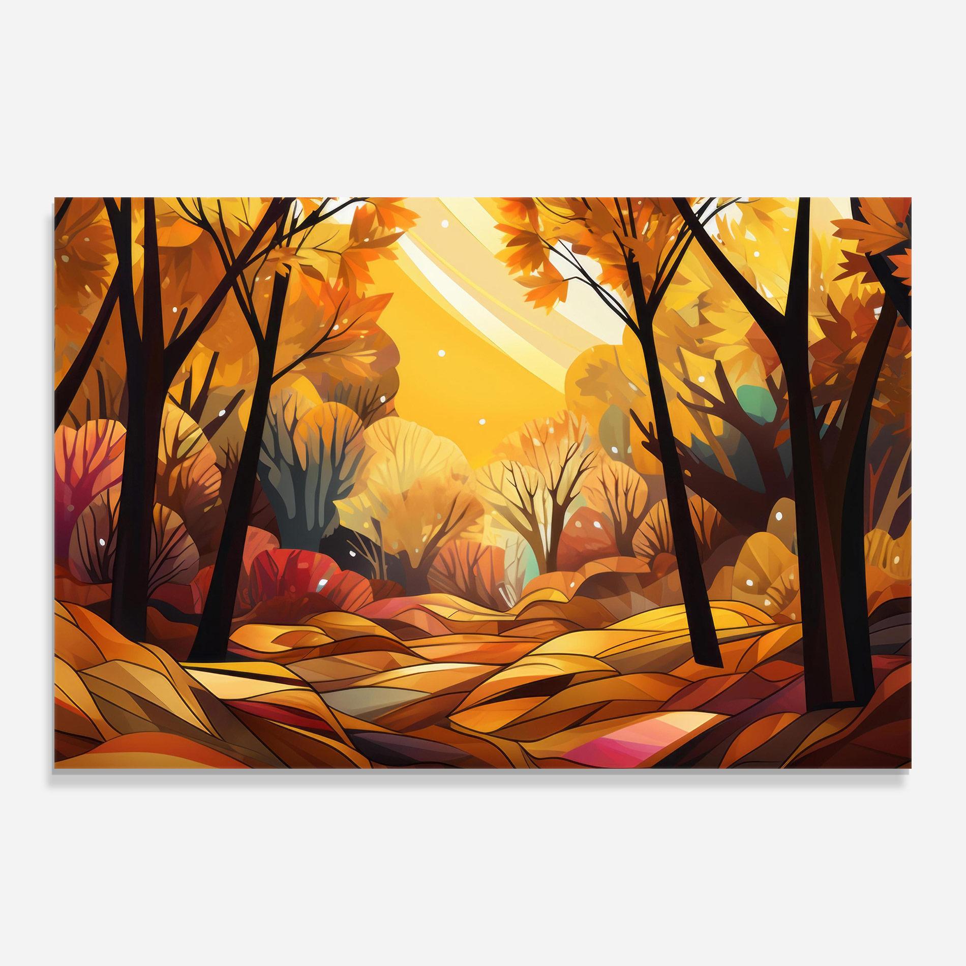 Üvegkép Autumn Forest Art mockup 0