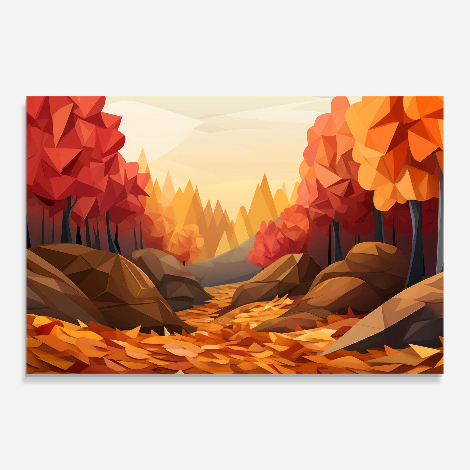 Üvegkép Autumn Orange Forest mockup 0