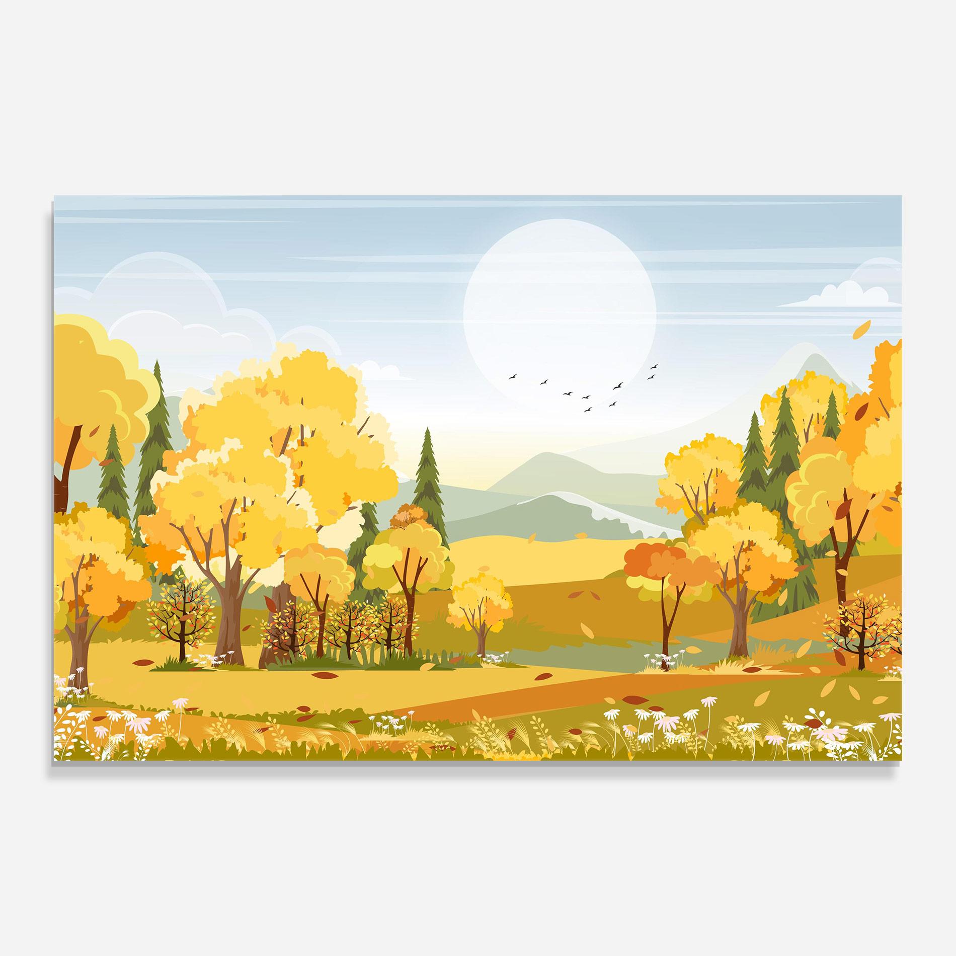 Üvegkép Autumn Yellow View mockup 0