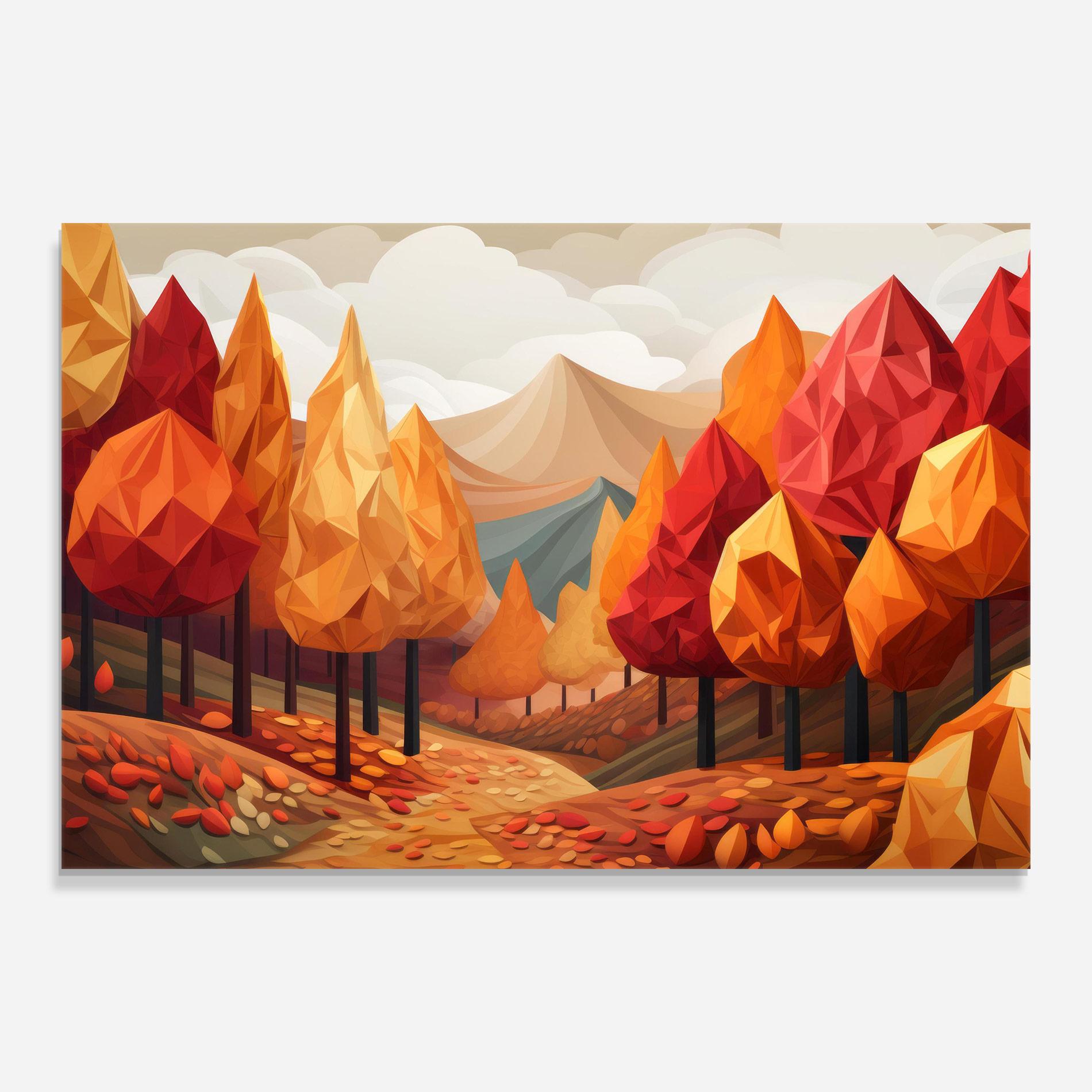 Üvegkép Colorful Trees Art mockup 0