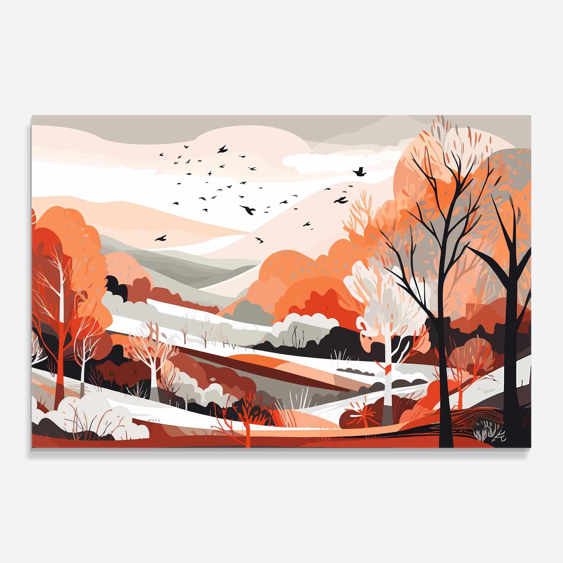 Üvegkép Grey Orange Autumn mockup 0