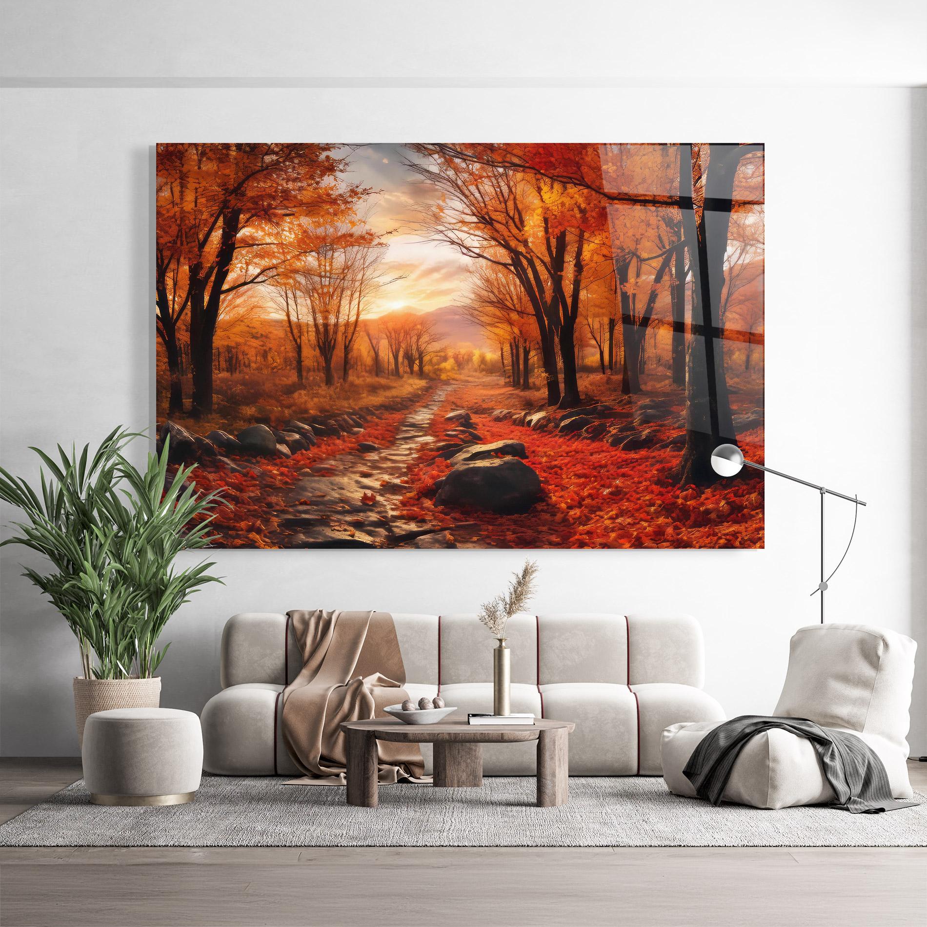 Üvegkép Autumn Path mockup 9