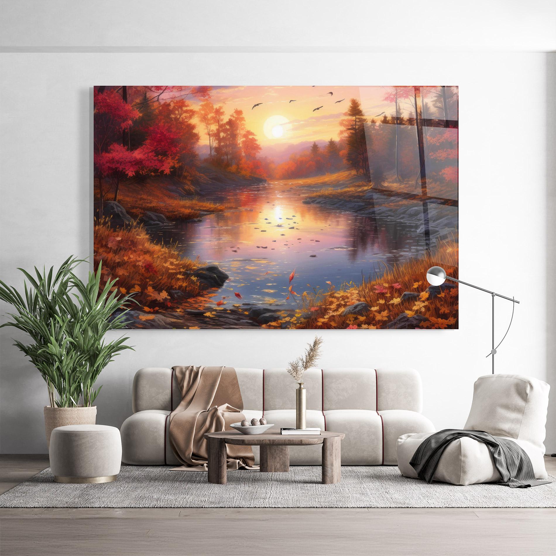 Üvegkép Autumn Sunset mockup 9