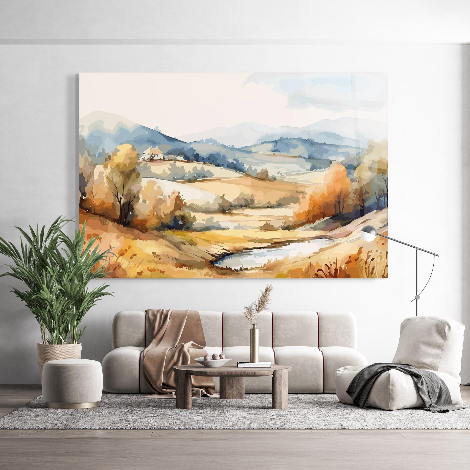 Üvegkép Blue Orange Autumn mockup 9