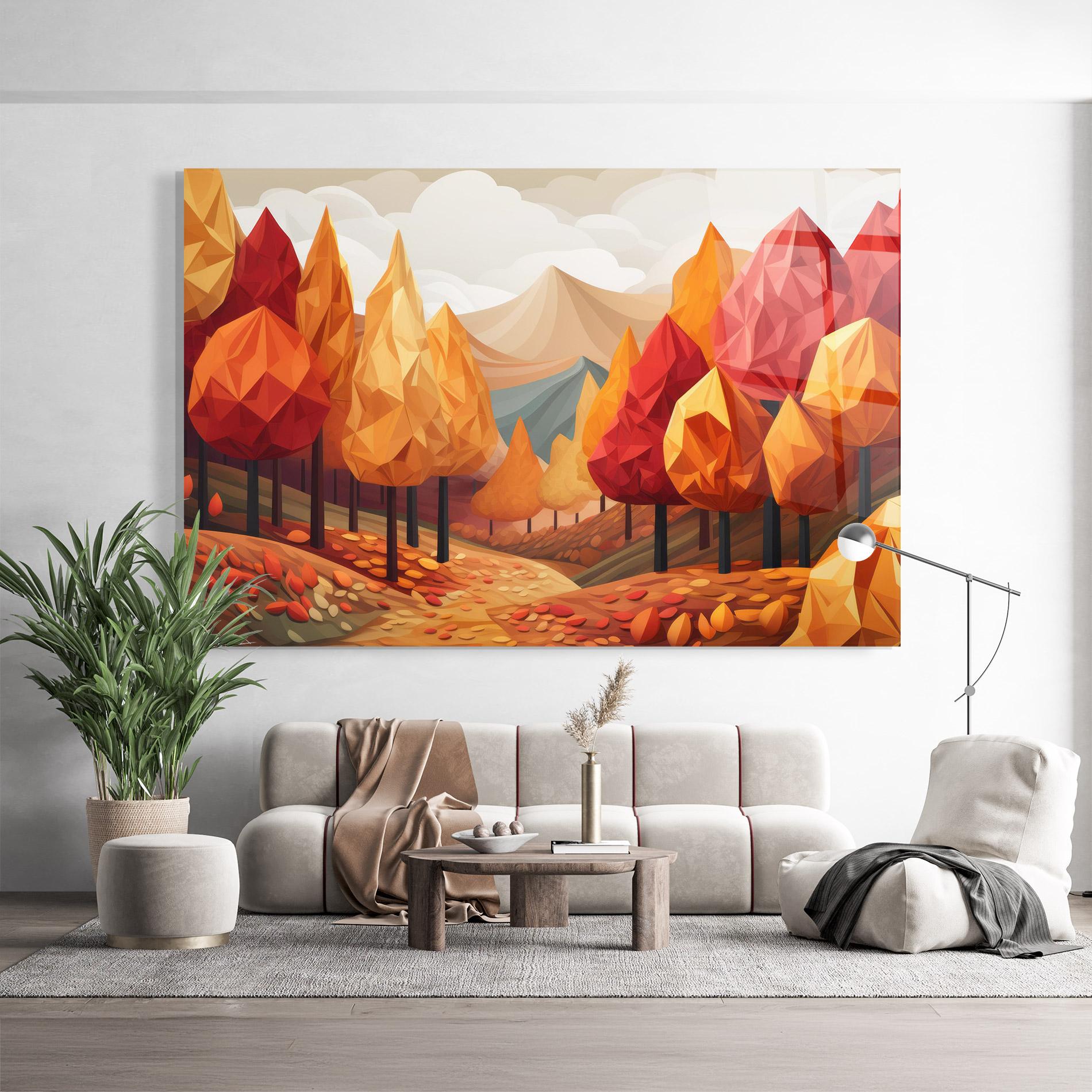 Üvegkép Colorful Trees Art mockup 9
