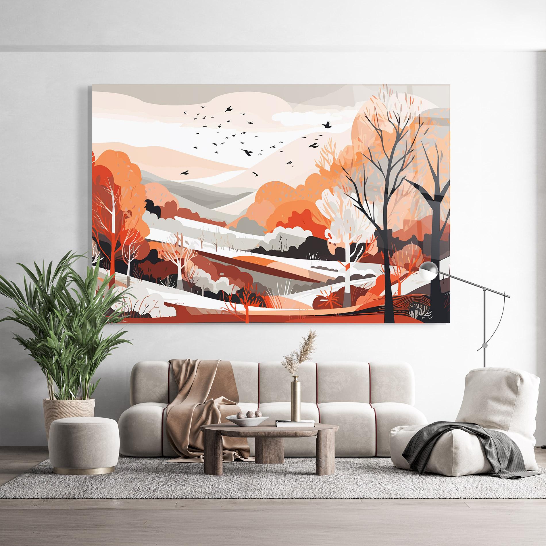 Üvegkép Grey Orange Autumn mockup 9