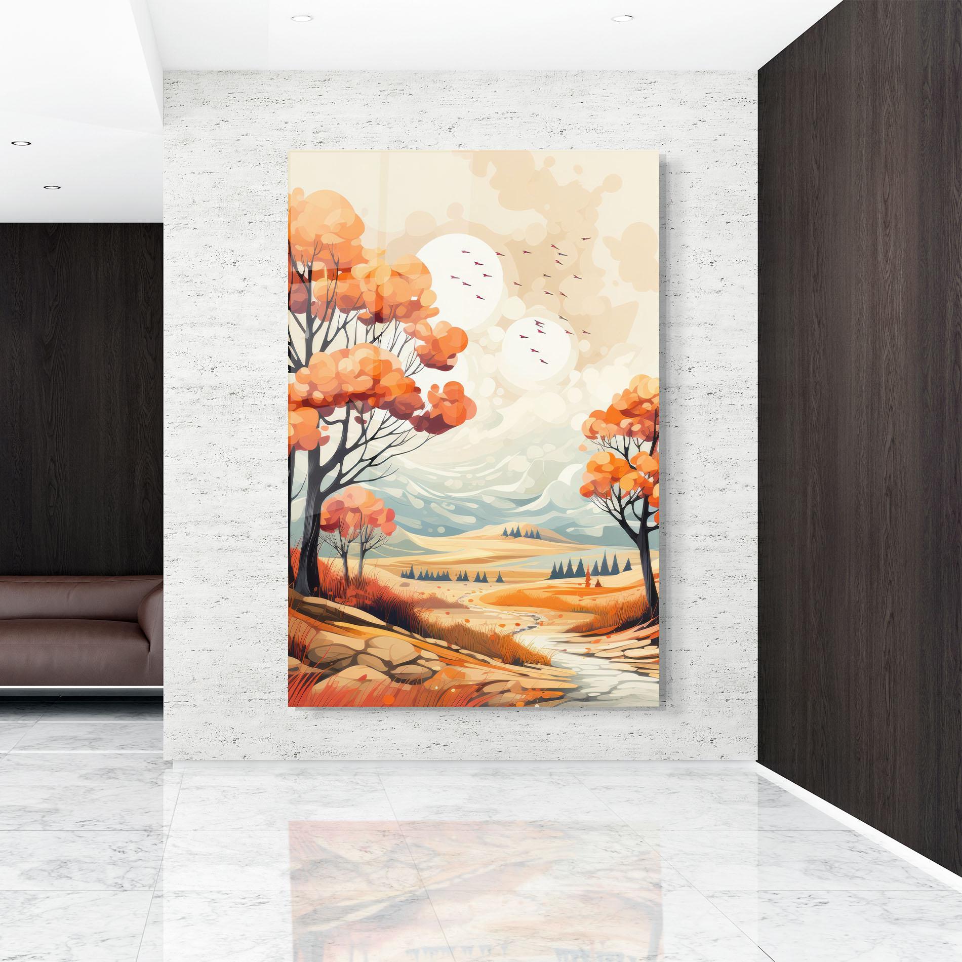 Üvegkép Autumn Tree Painting mockup 9