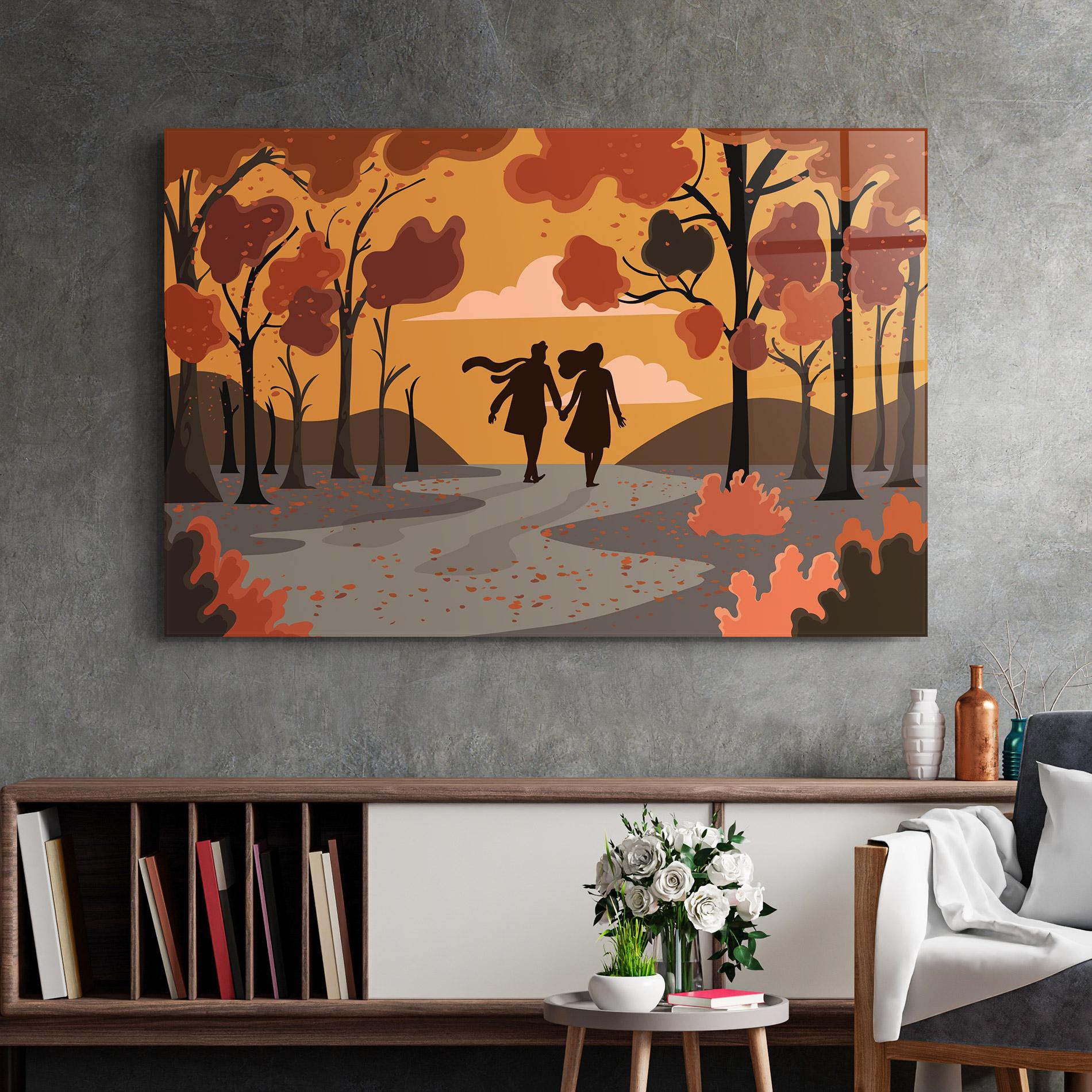 Üvegkép Autumn Couple mockup 2