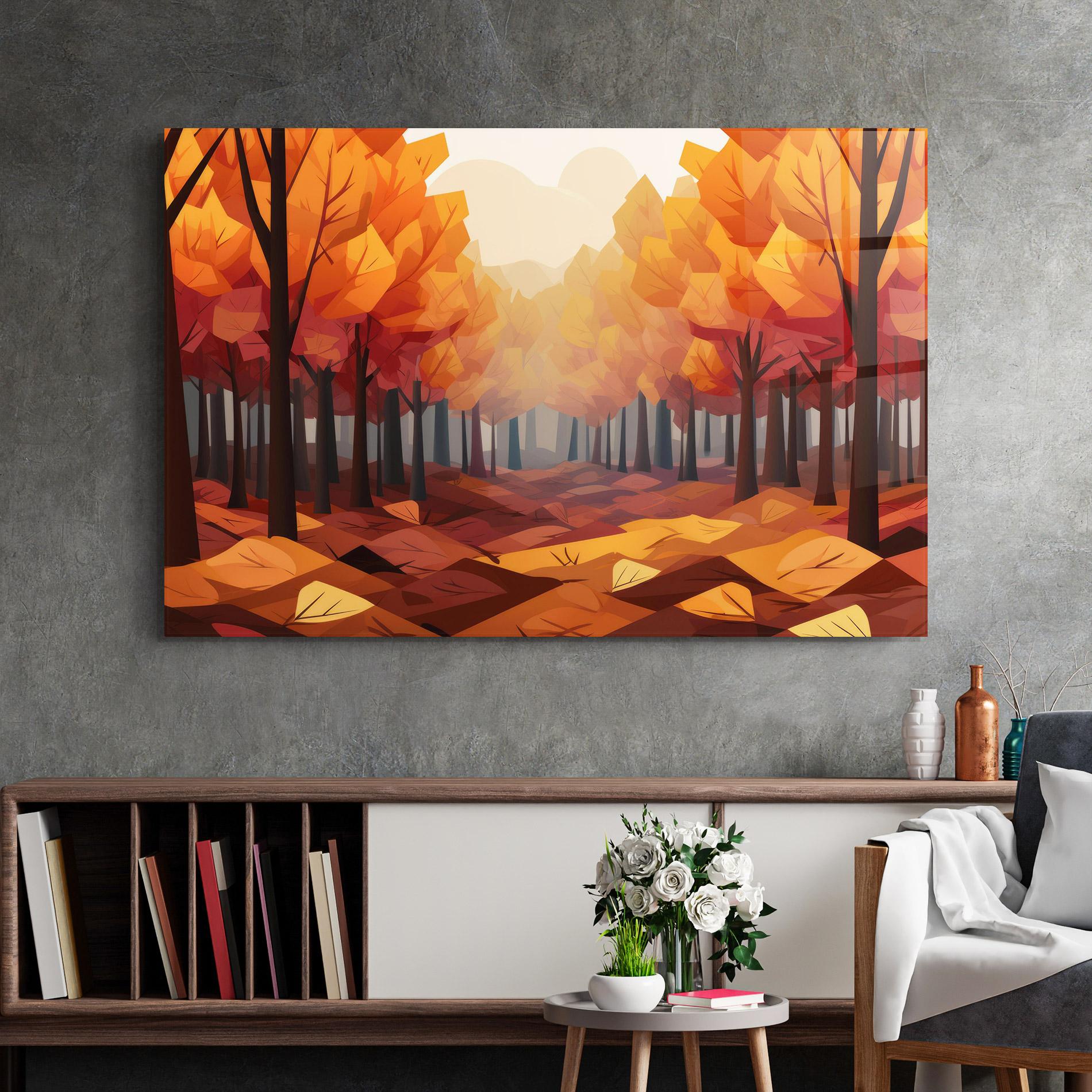 Üvegkép Autumn Forest View mockup 2