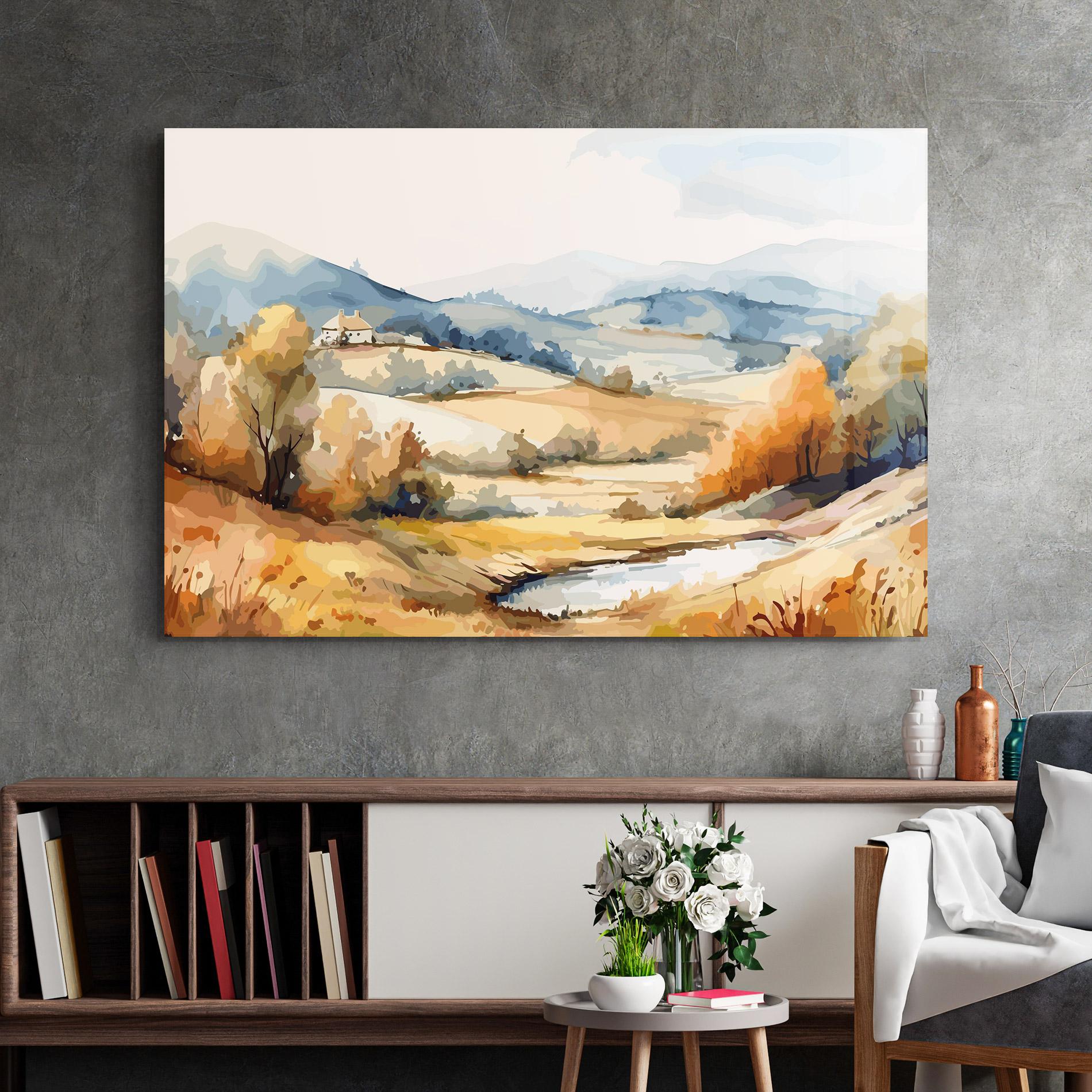 Üvegkép Blue Orange Autumn mockup 2