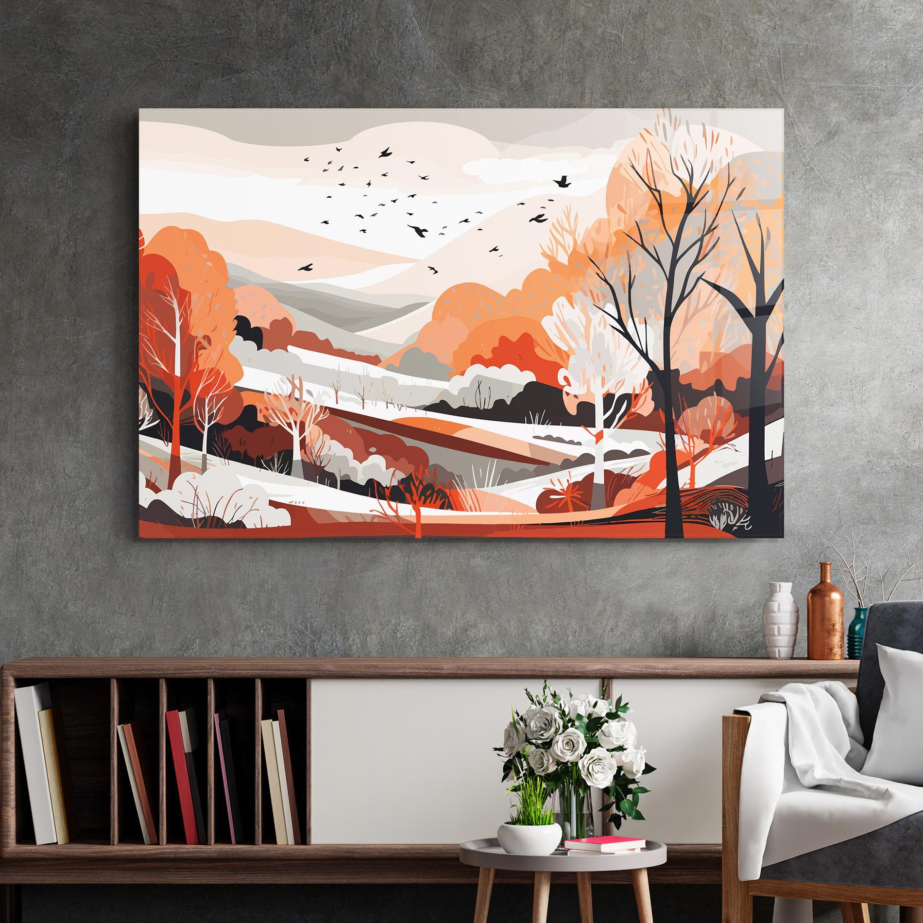 Üvegkép Grey Orange Autumn mockup 2