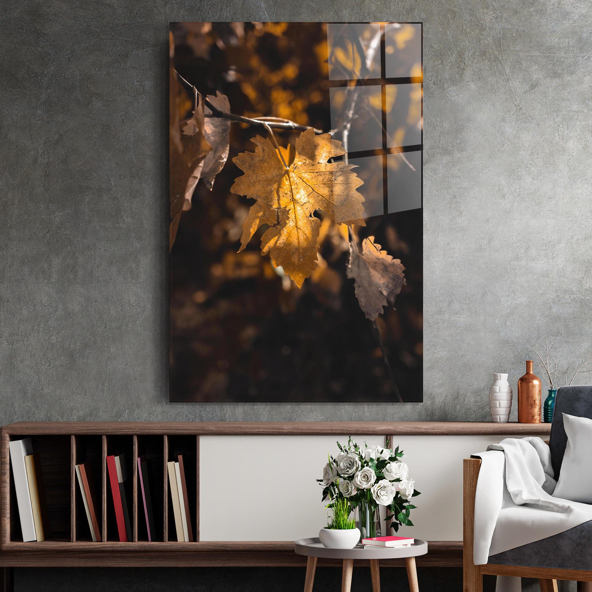 Üvegkép Autumn Brown Leaf mockup 2