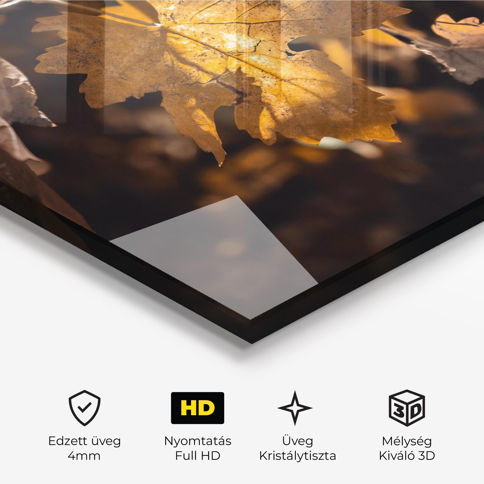 Üvegkép Autumn Brown Leaf mockup 3