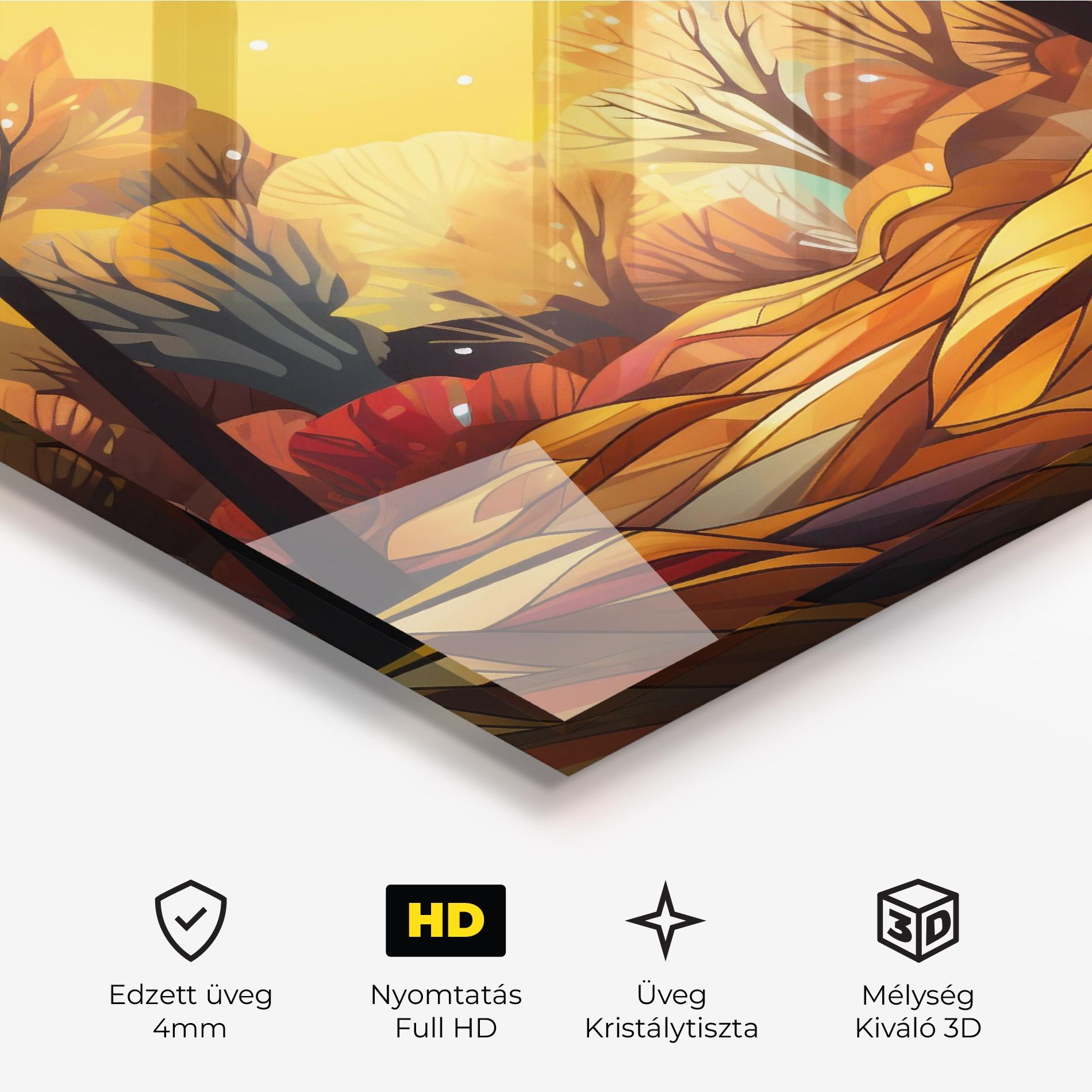 Üvegkép Autumn Forest Art mockup 3