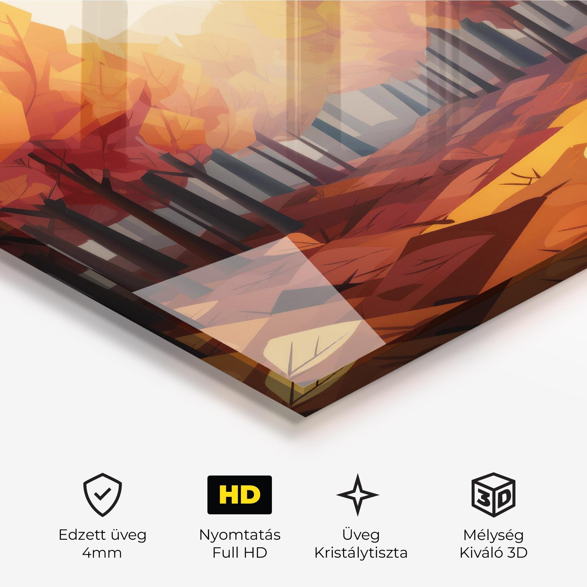 Üvegkép Autumn Forest View mockup 3