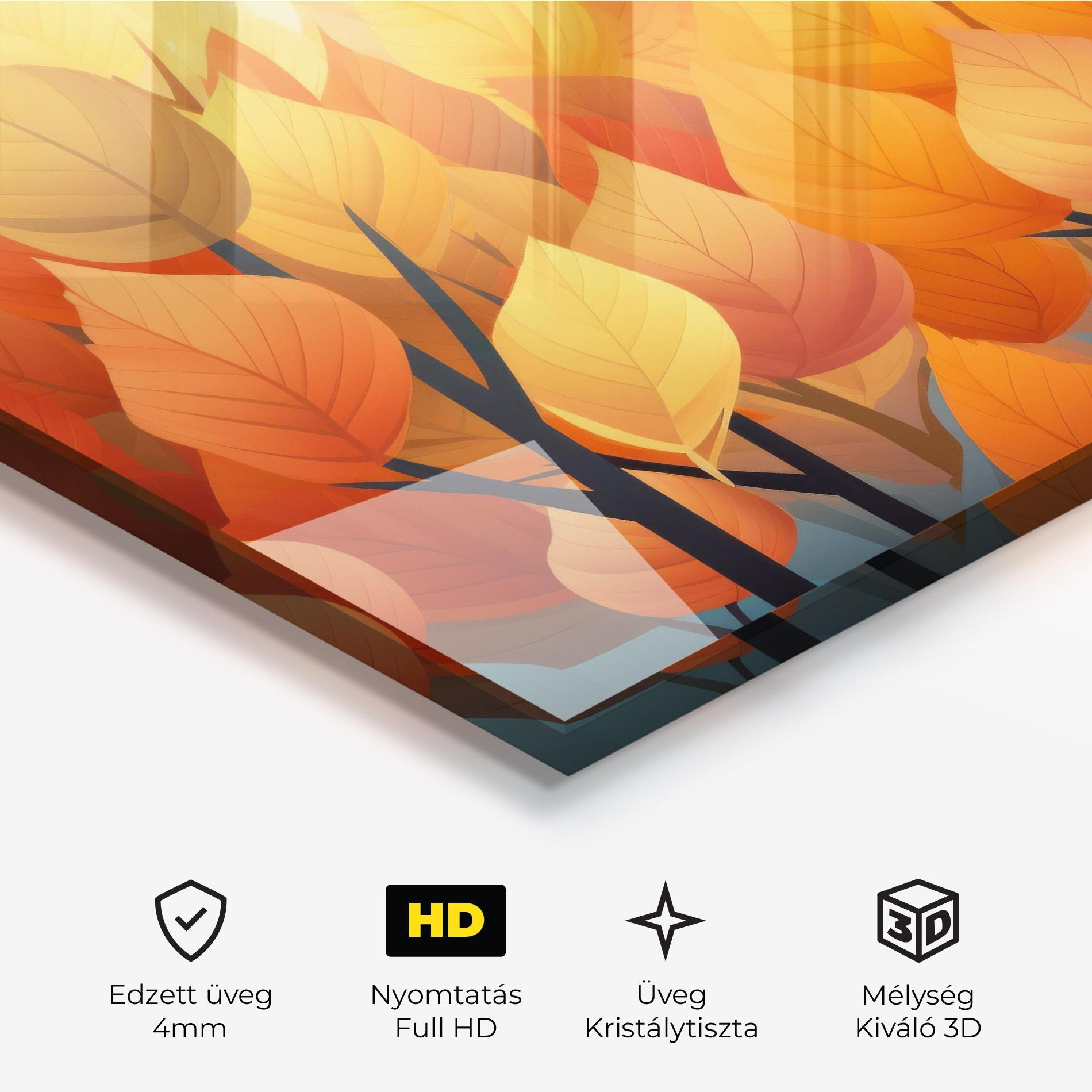 Üvegkép Autumn Leaves mockup 3