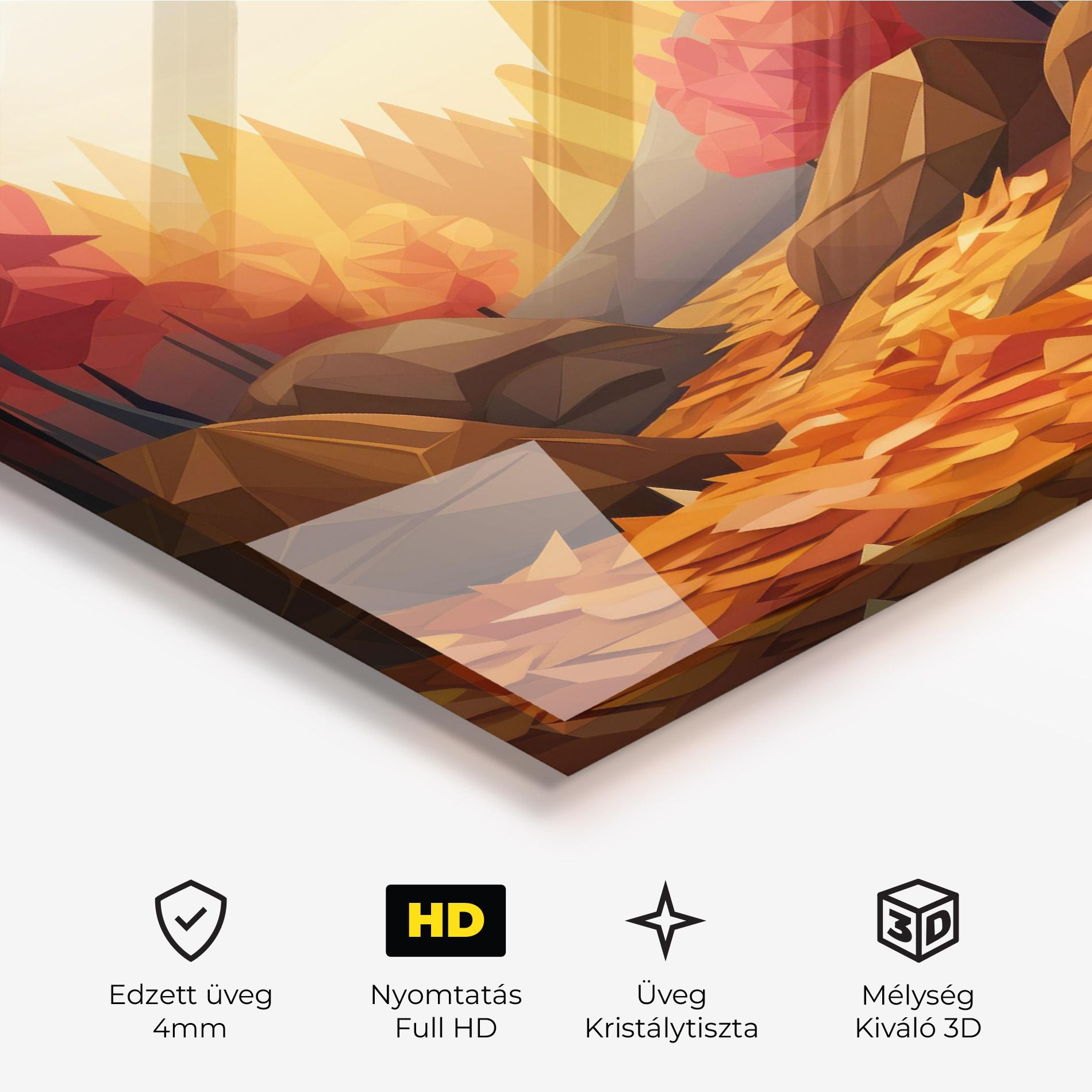 Üvegkép Autumn Orange Forest mockup 3