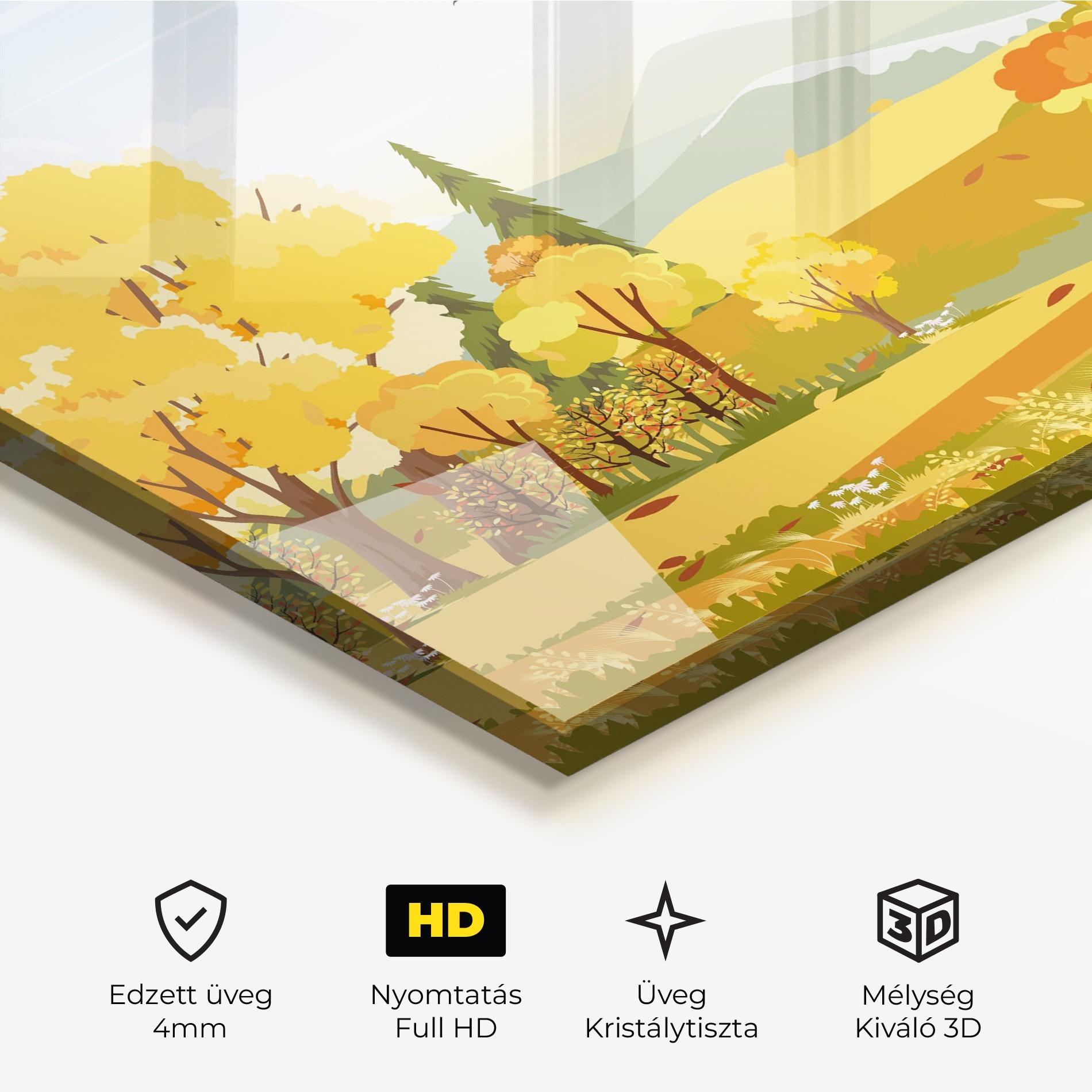 Üvegkép Autumn Yellow View mockup 3