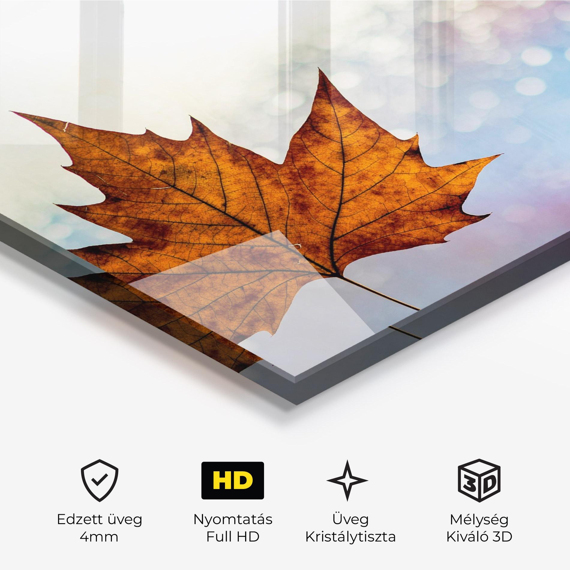 Üvegkép Brown Orange Leaf mockup 3