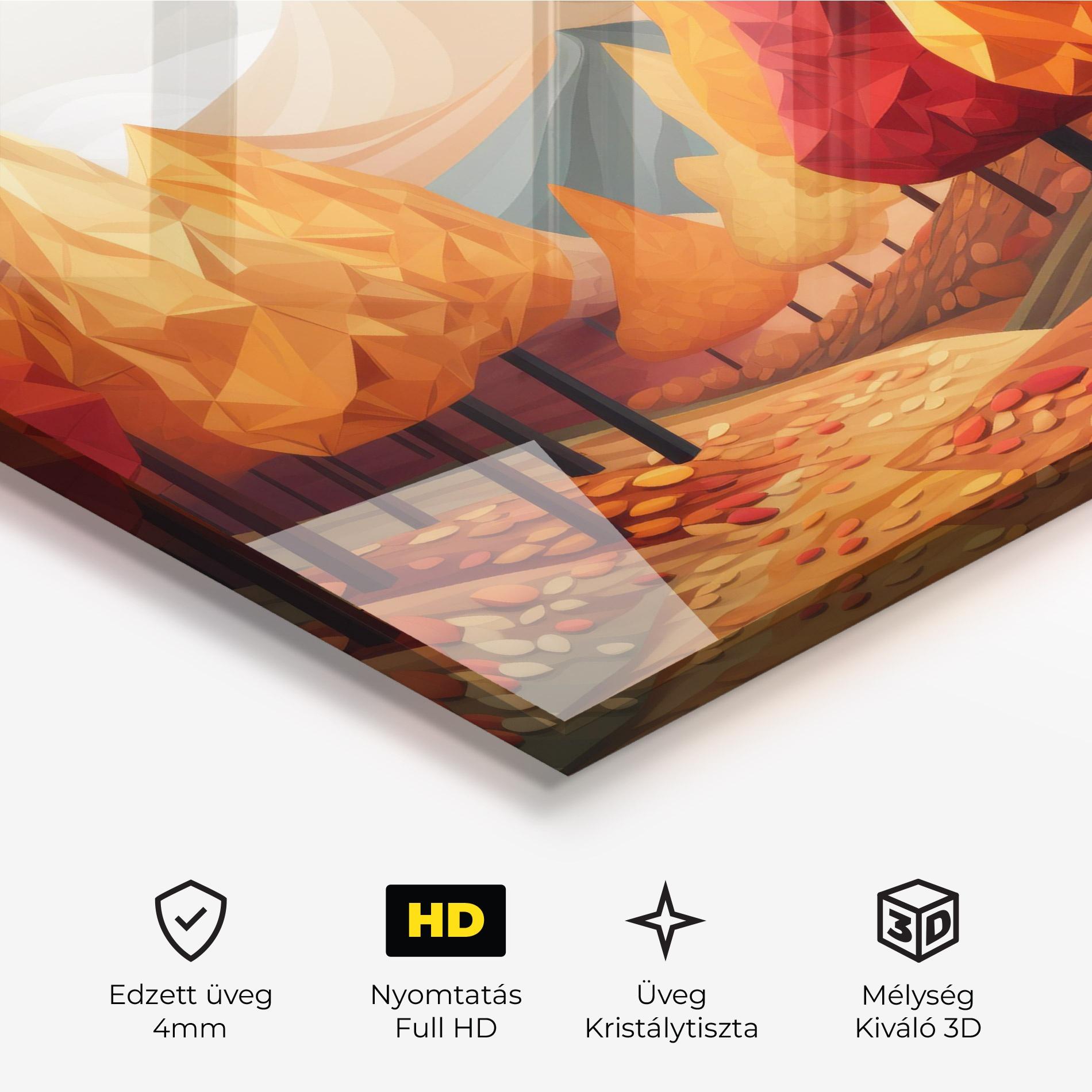 Üvegkép Colorful Trees Art mockup 3