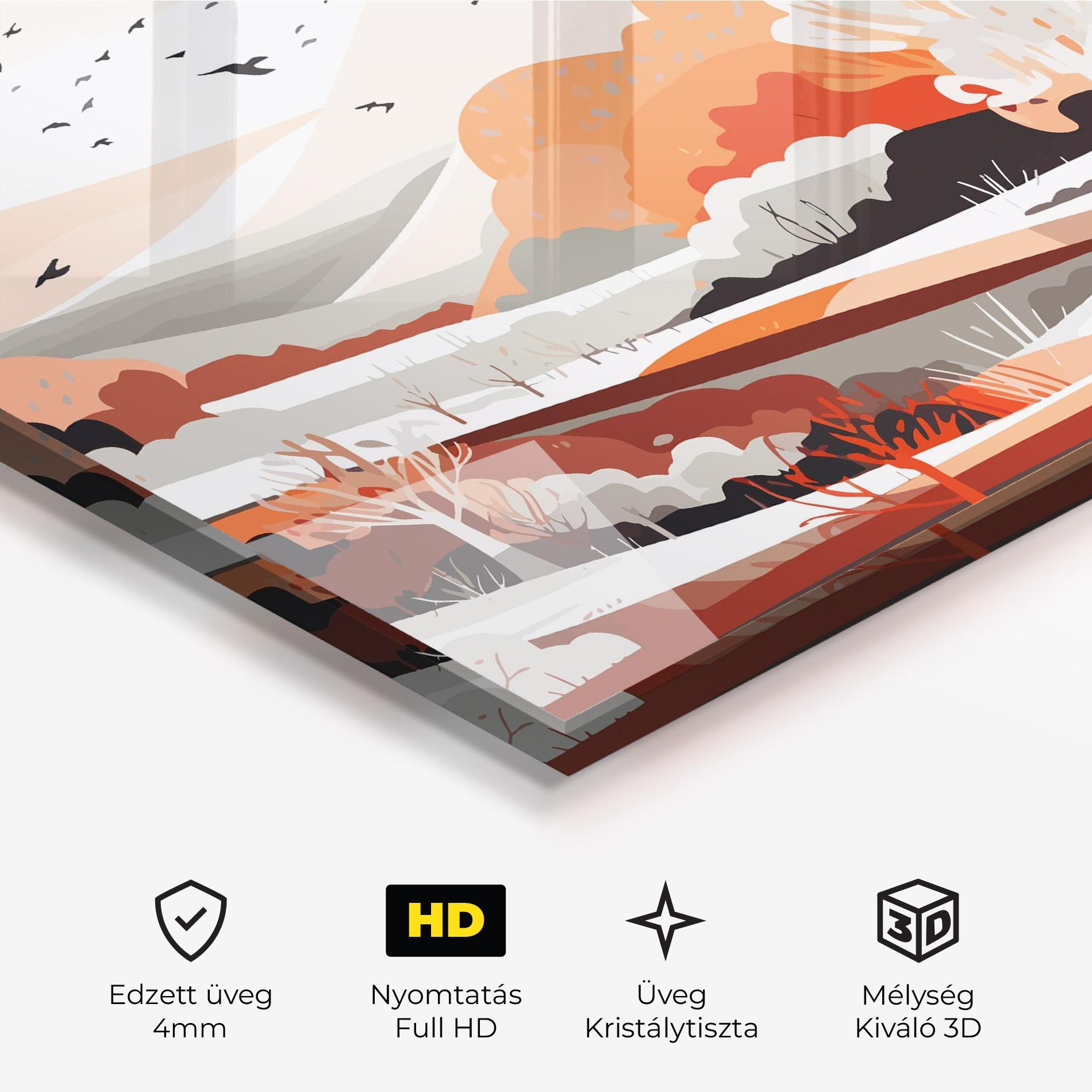 Üvegkép Grey Orange Autumn mockup 3