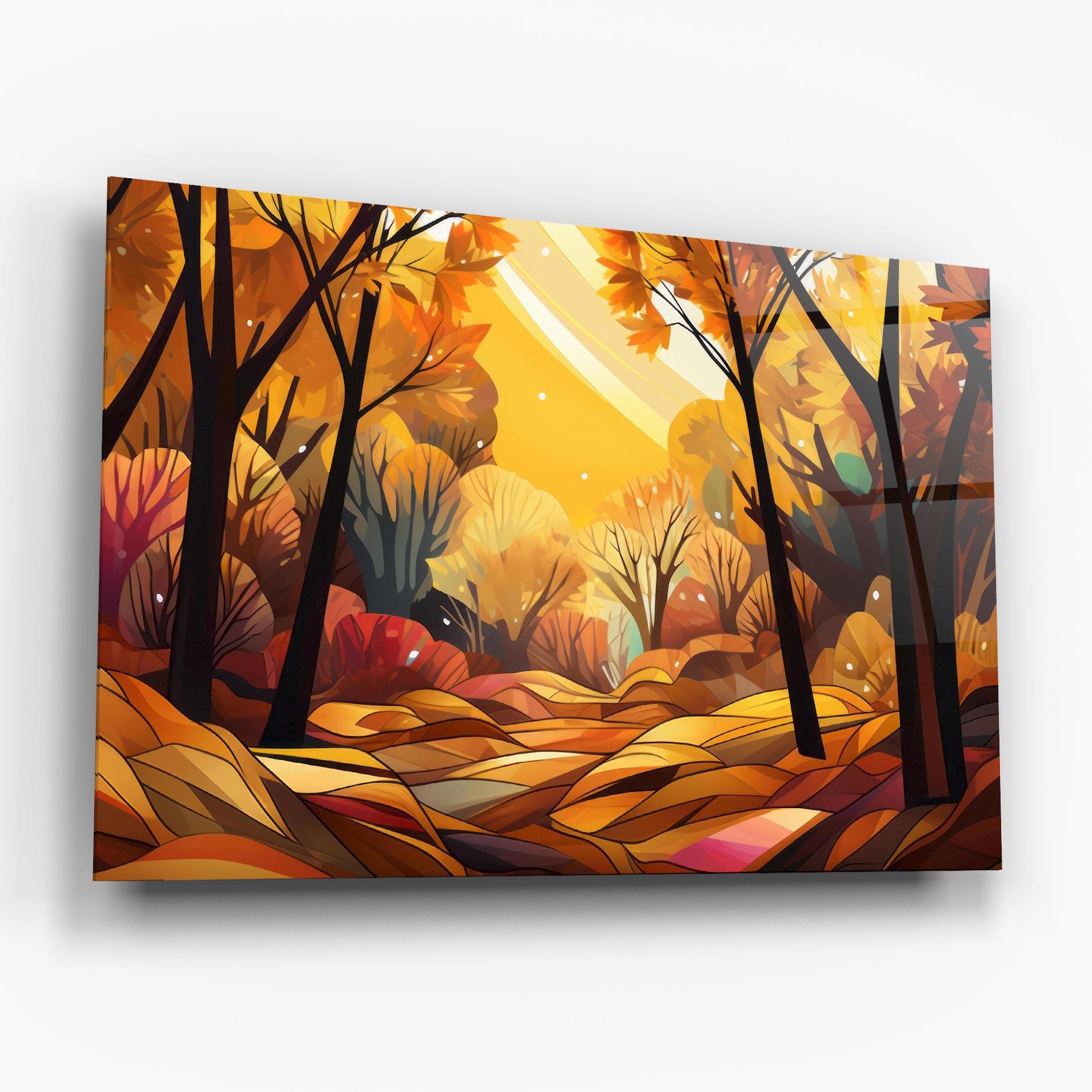 Üvegkép Autumn Forest Art mockup 6